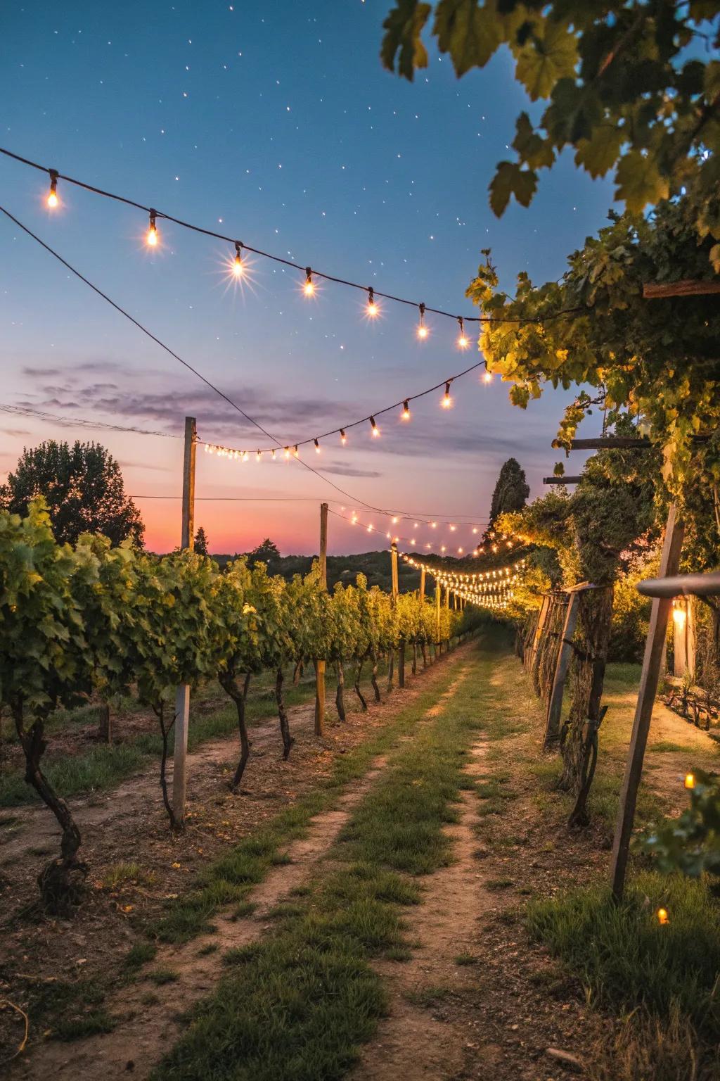 Enchant your vineyard with radiant, inviting lighting.