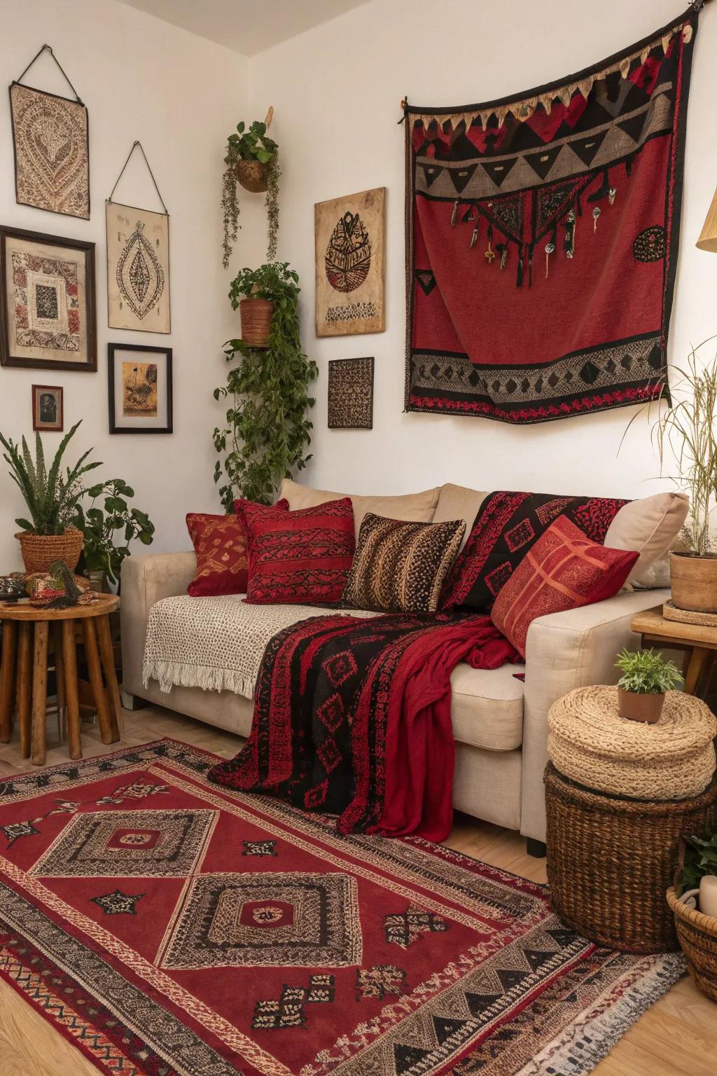 Eclectic touches compose a cozy sanctuary.