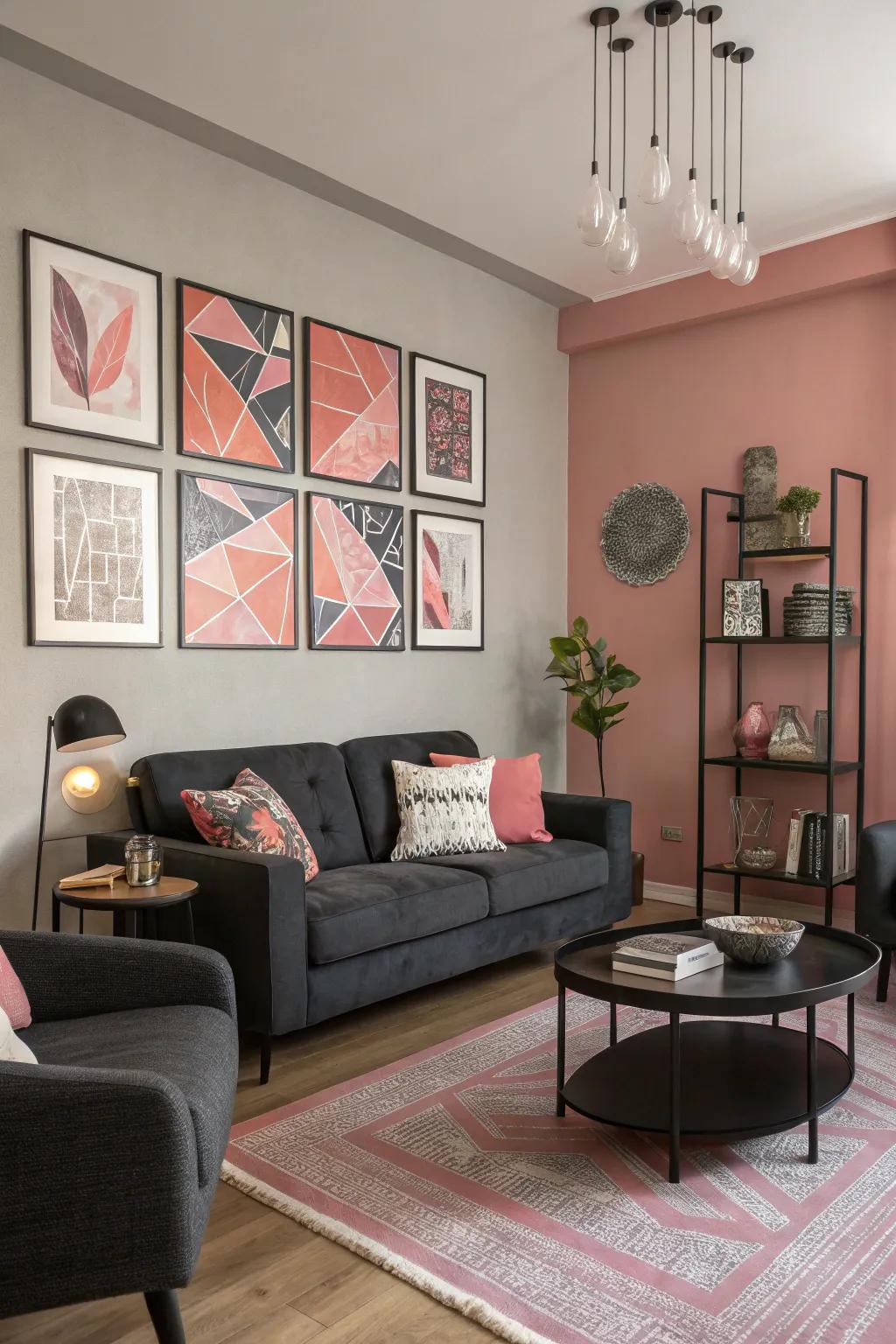 Conceptual art introduces a contemporary feel and main point.