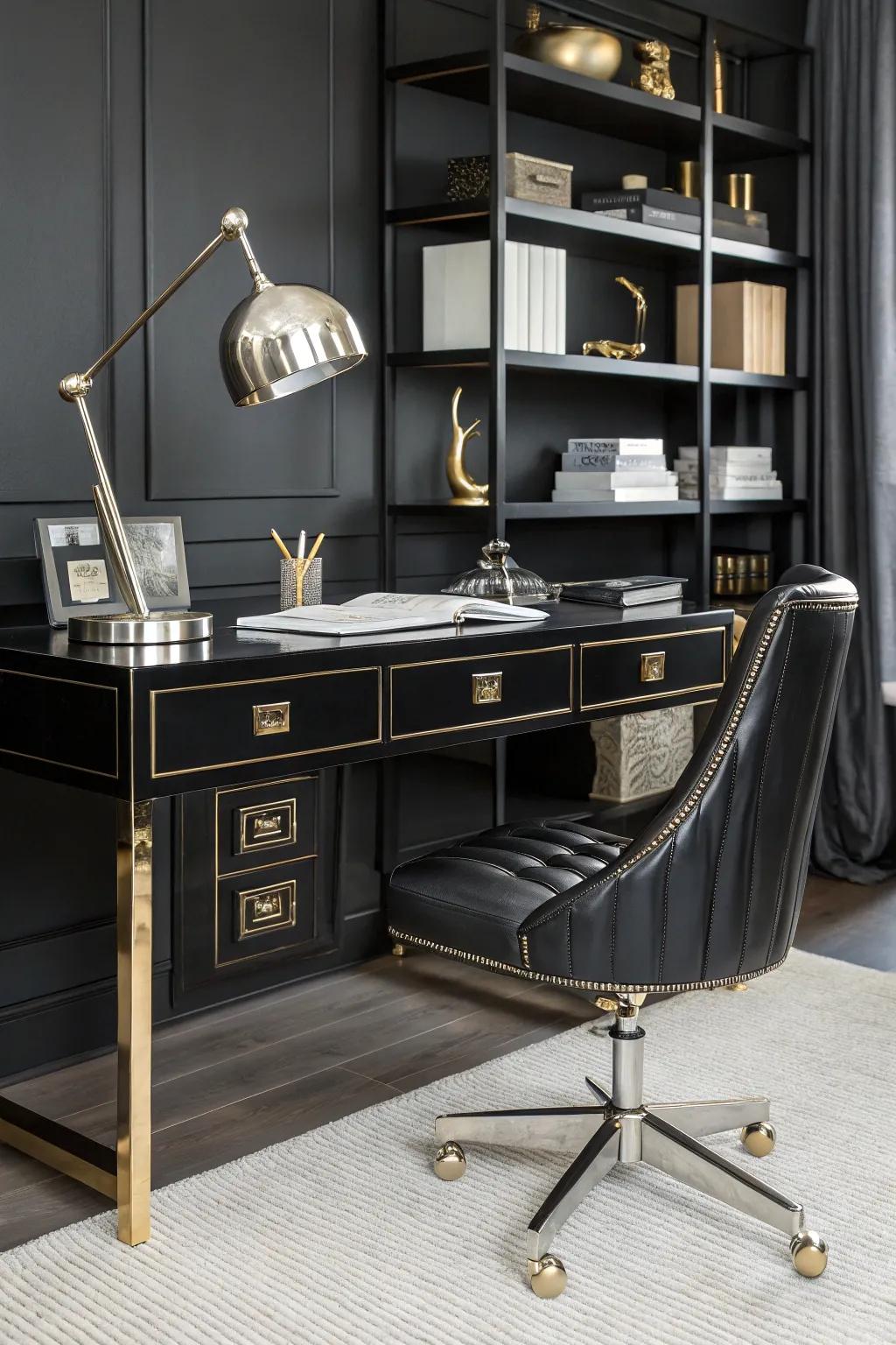 Metallic touches that add elegance and shine.