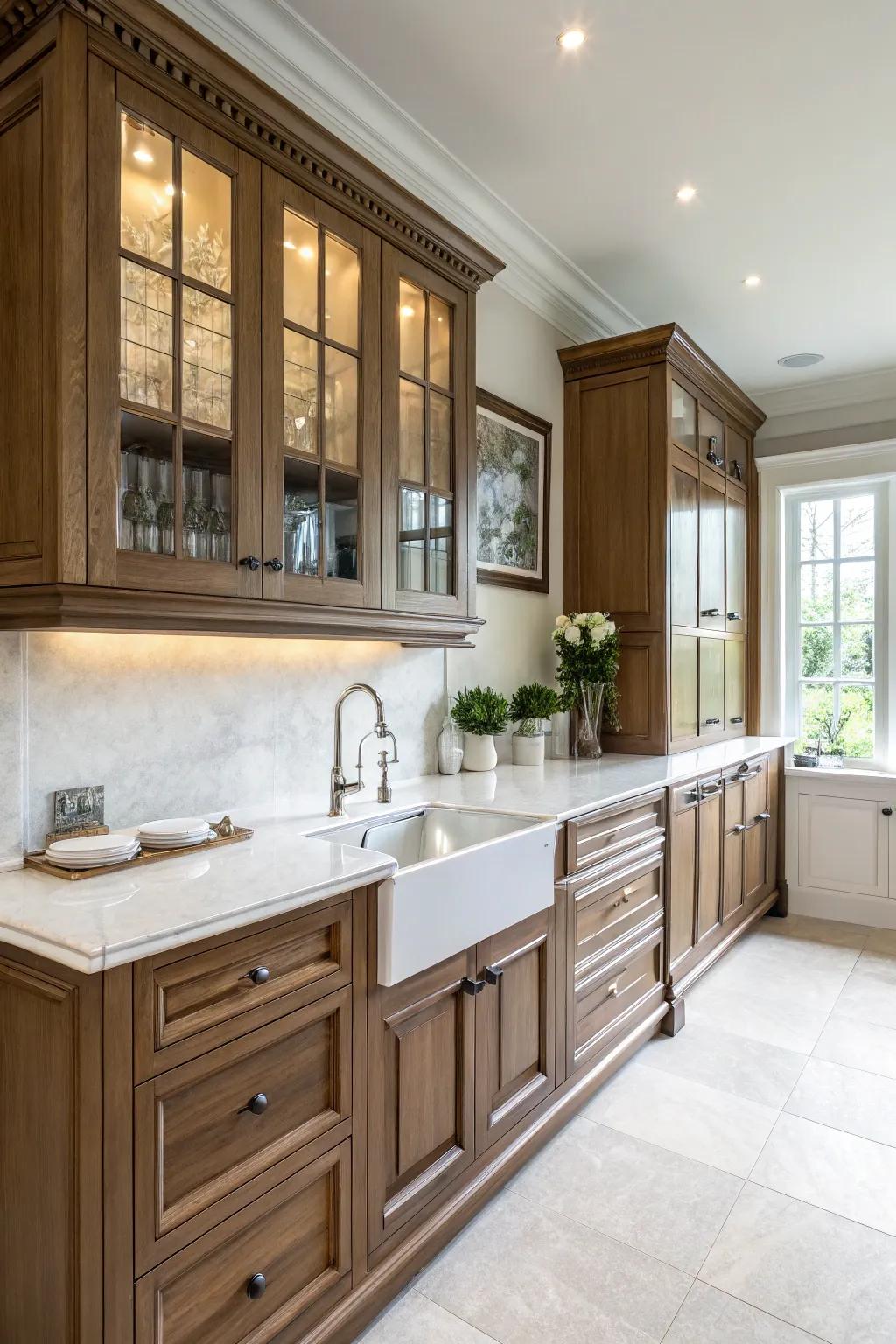 Extended cabinetry provides both style and storage solutions.