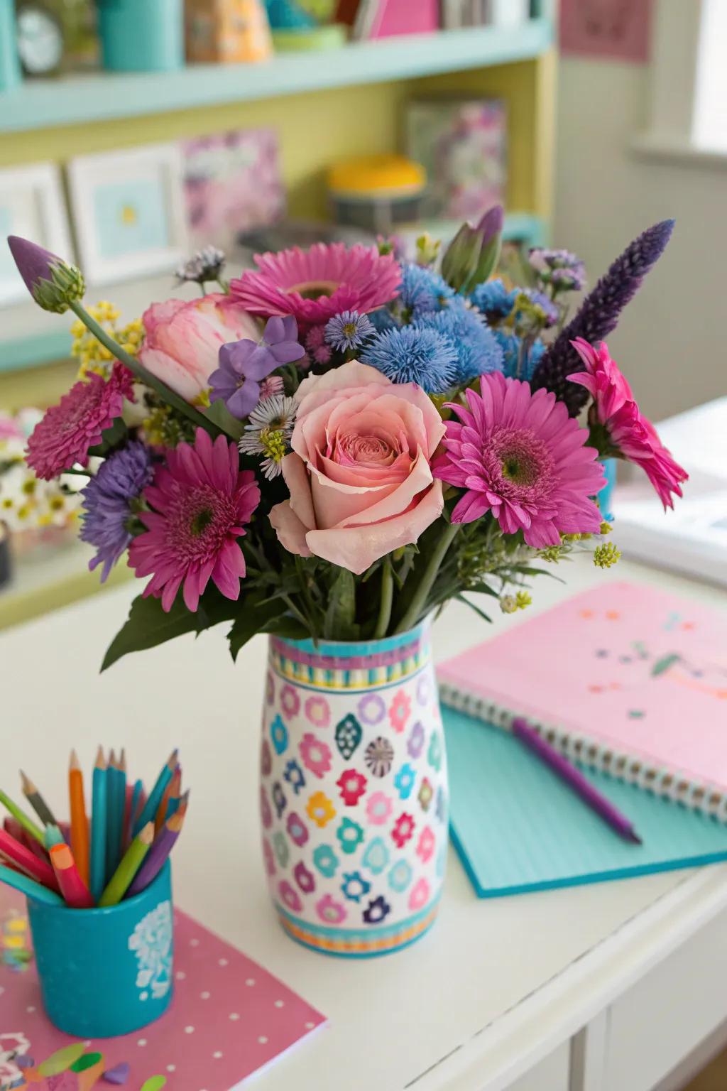 Whimsical bouquet with a playful twist.