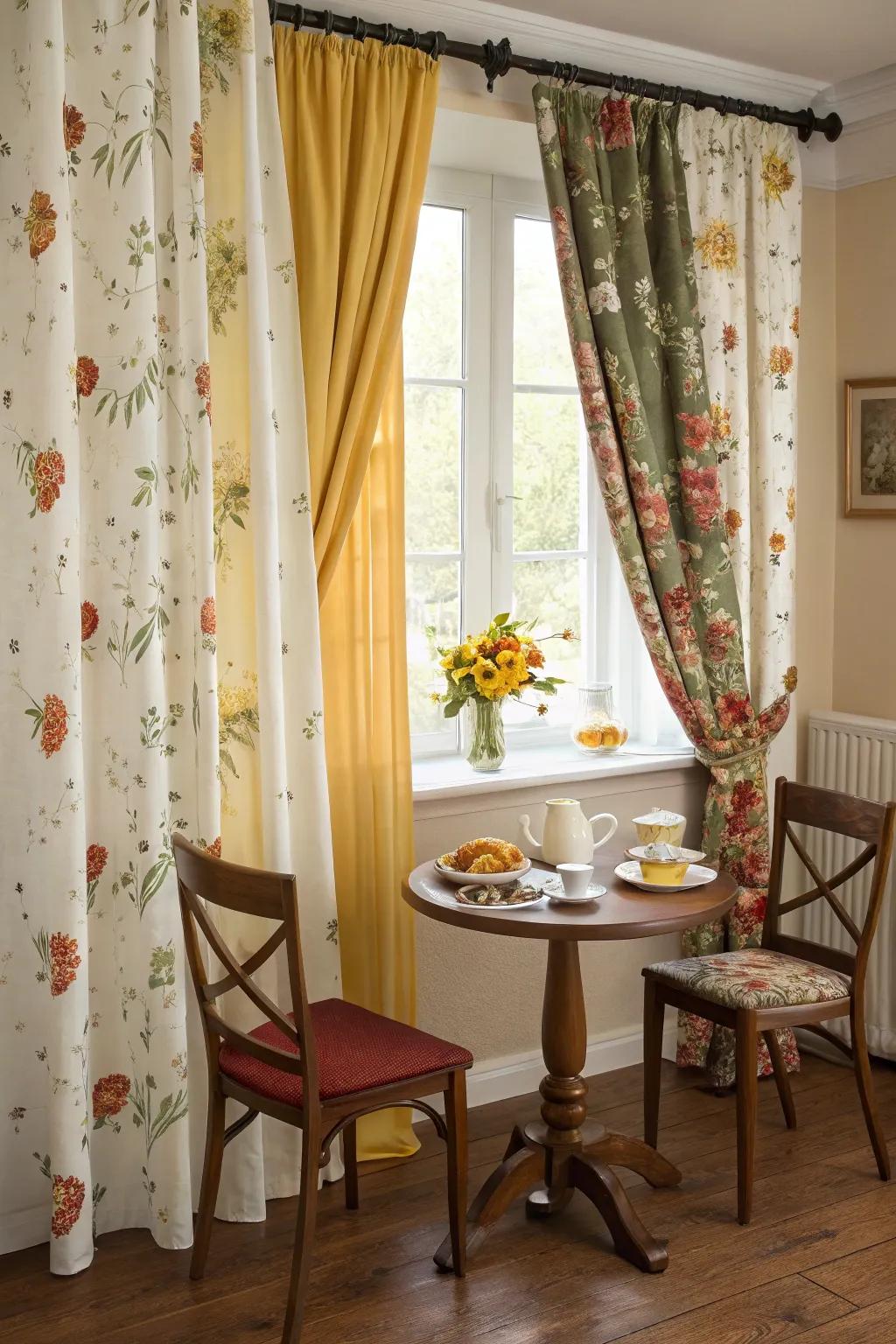 Seasonal curtain swaps keep your nook fresh and vibrant.