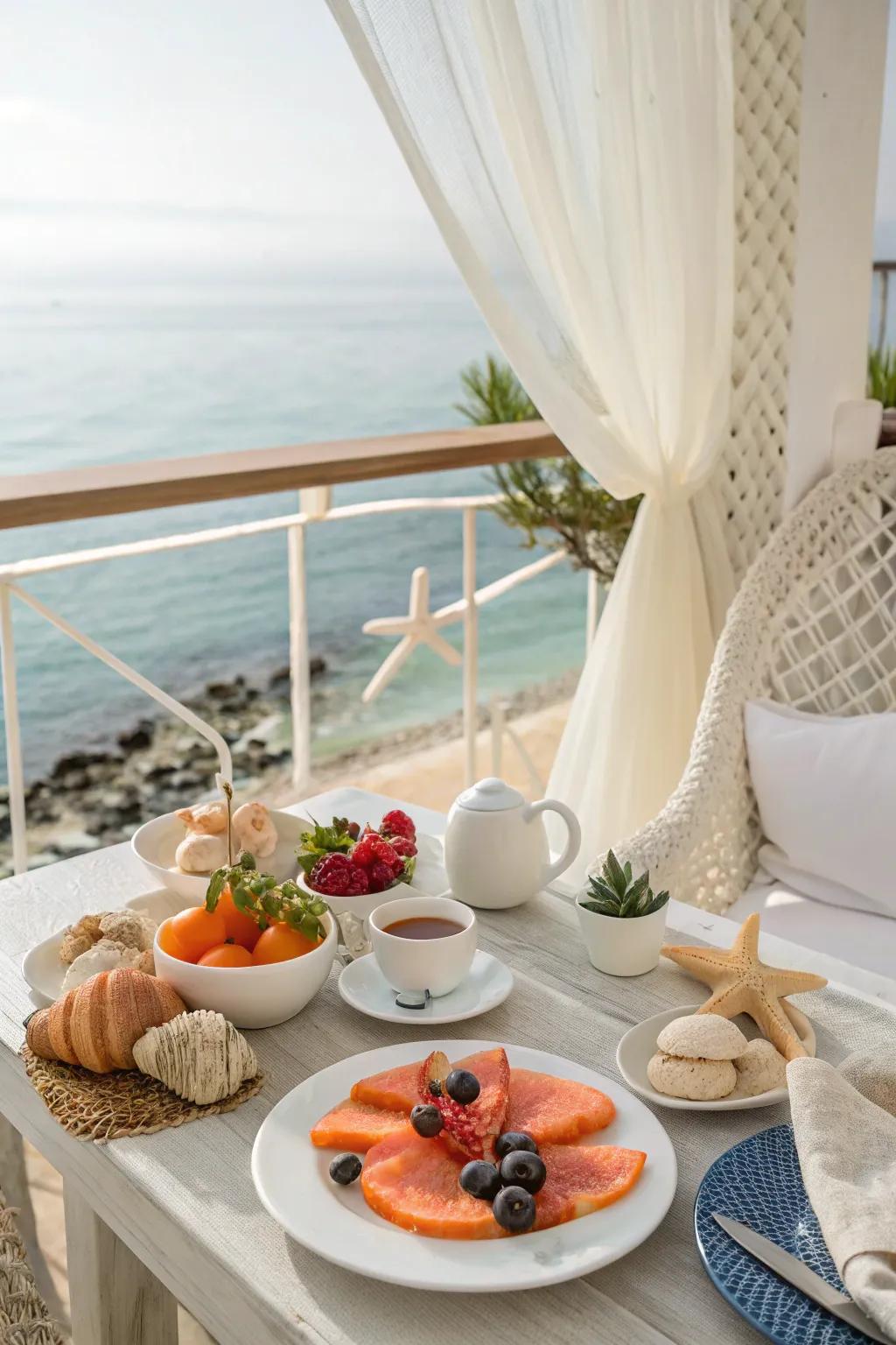 Experience the ocean breeze with a seaside sunrise breakfast.