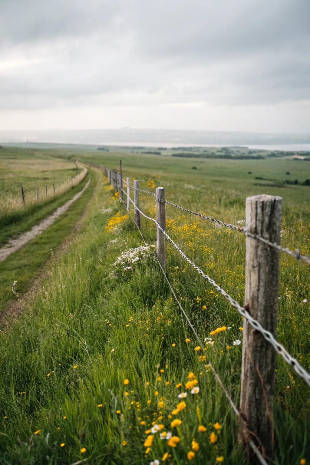 Thread strand fence creating boundless horizons
