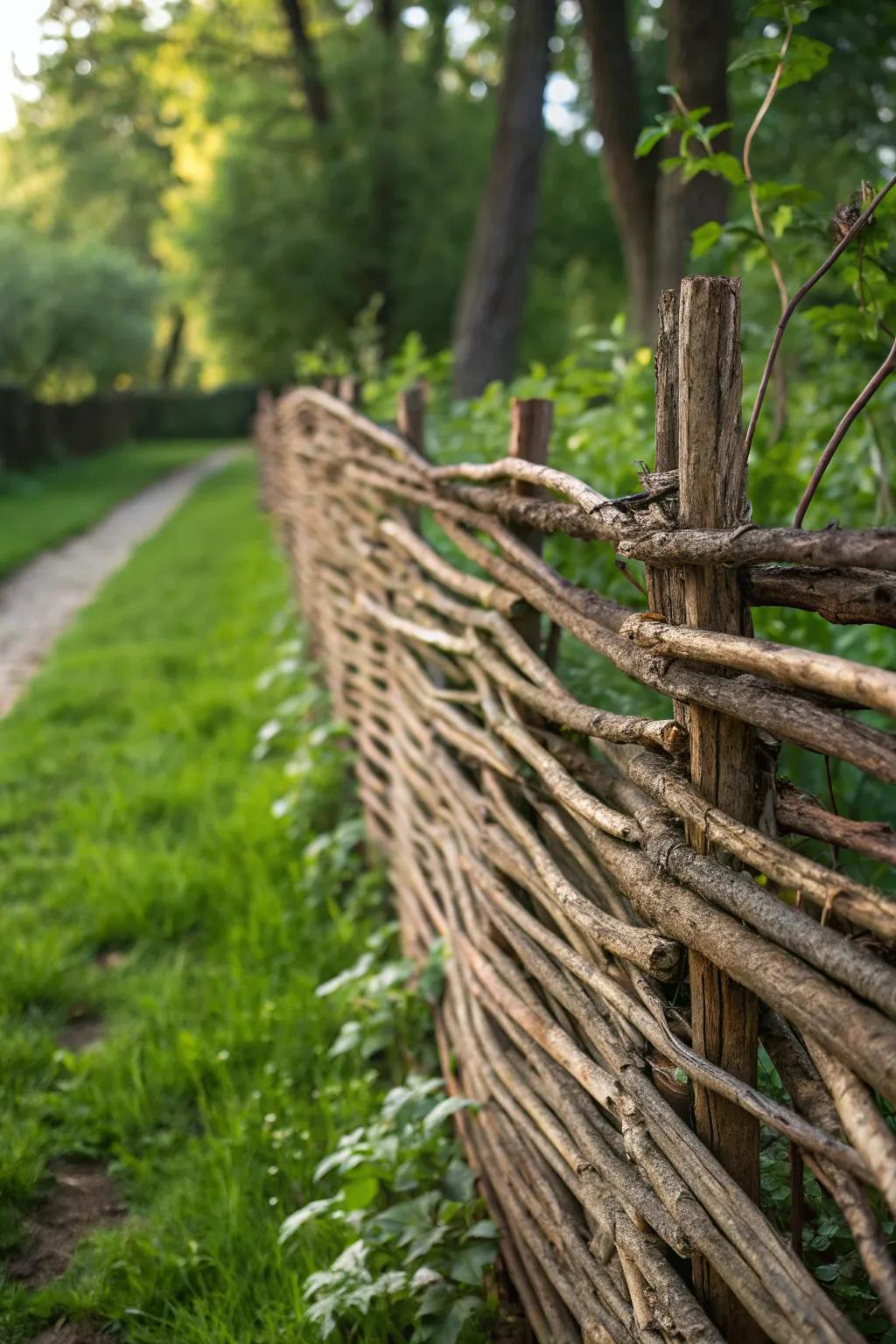 Embrace nature with the timeless charm of brushwood fencing.