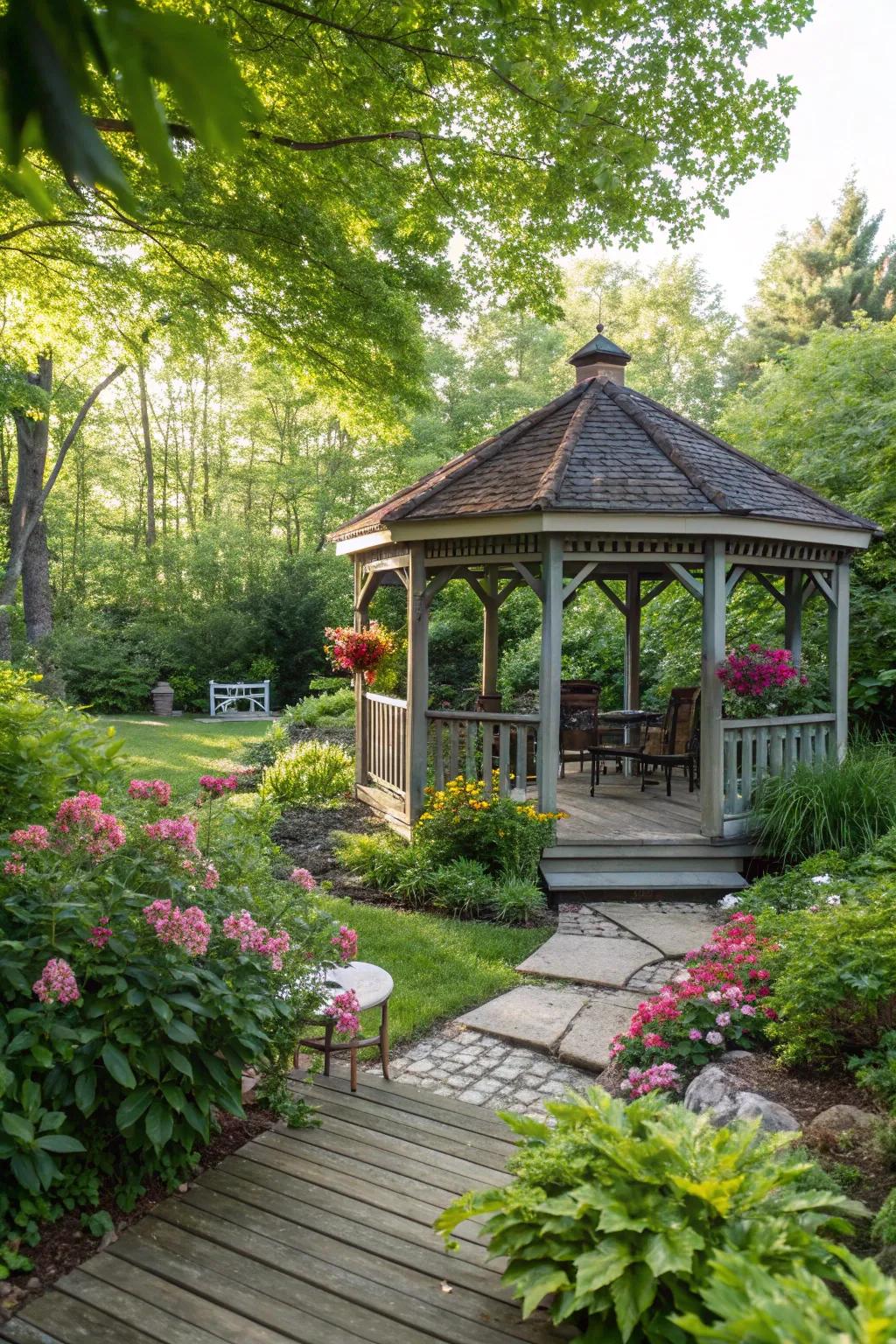 Gazebos provide a shaded retreat and extend your living space outdoors.