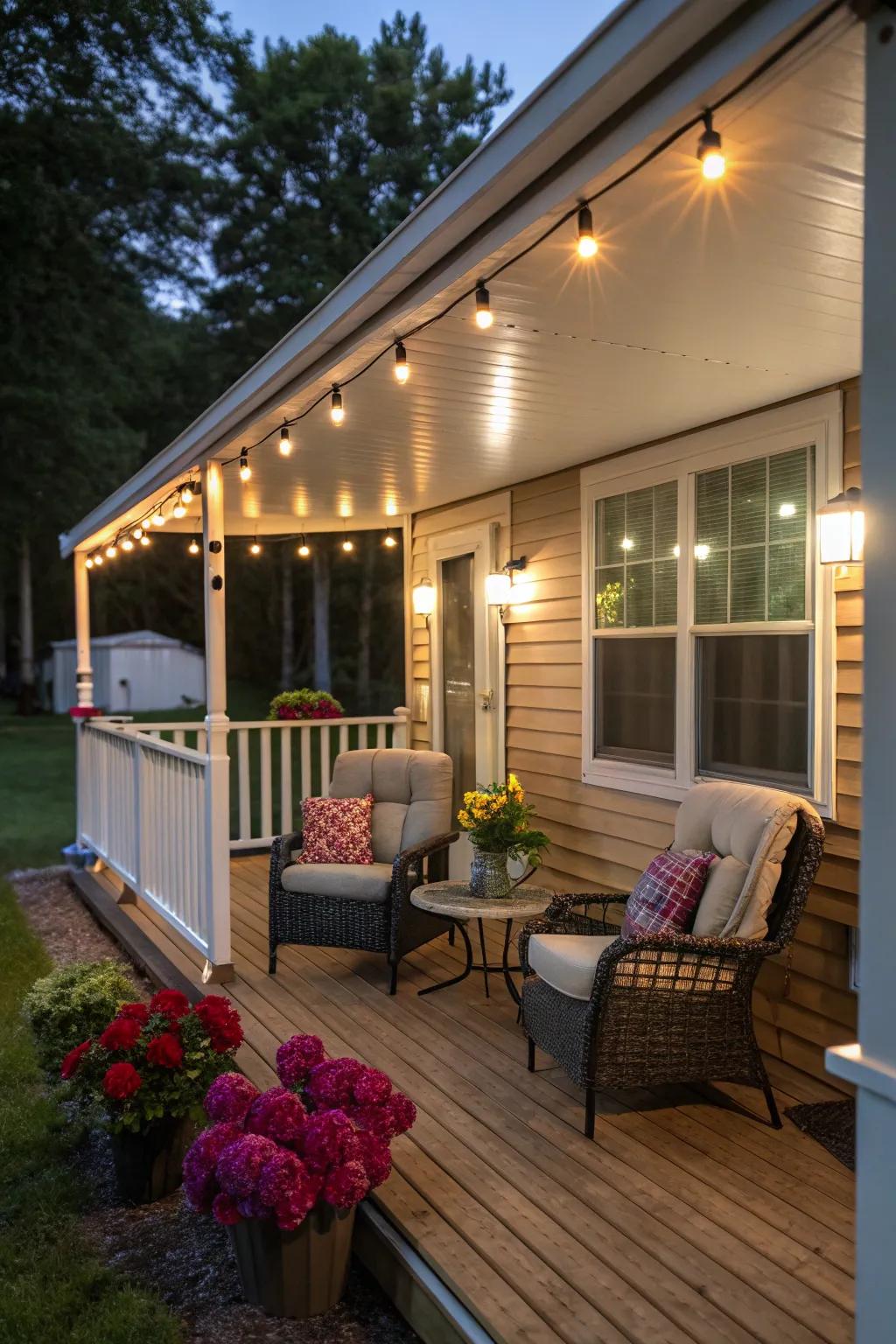 Smart lighting enhances both the utility and beauty of your porch.