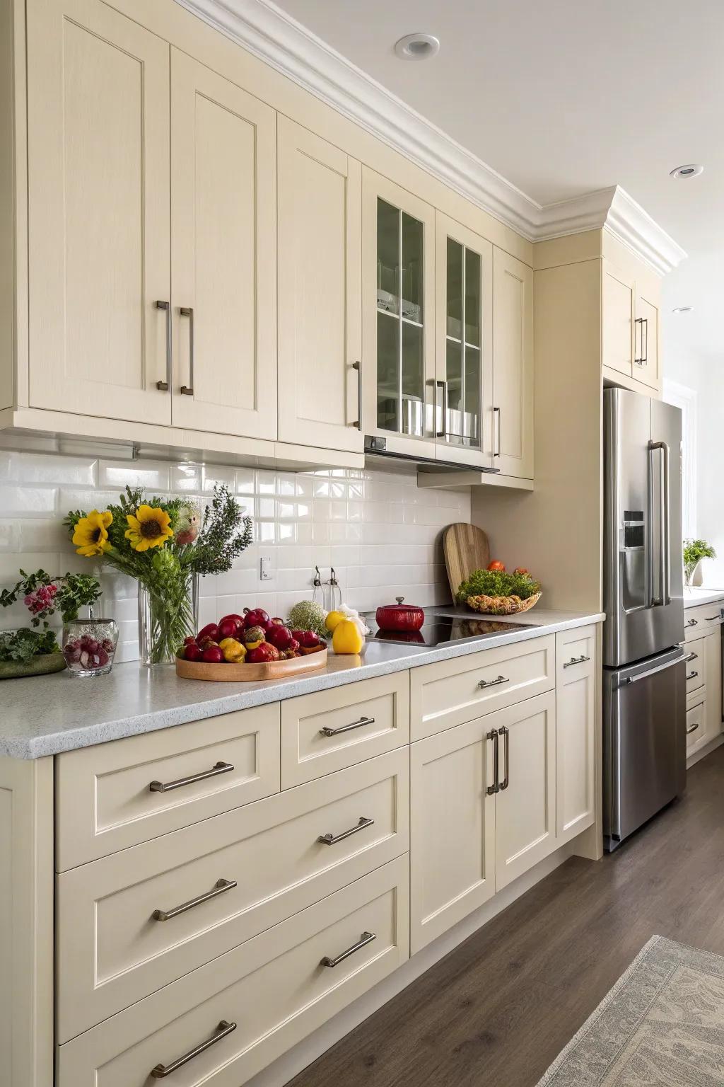 Mixed metals add depth and interest.