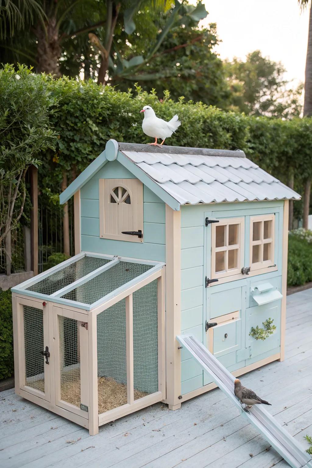 Bring the beach to your backyard with this coastal-themed coop!