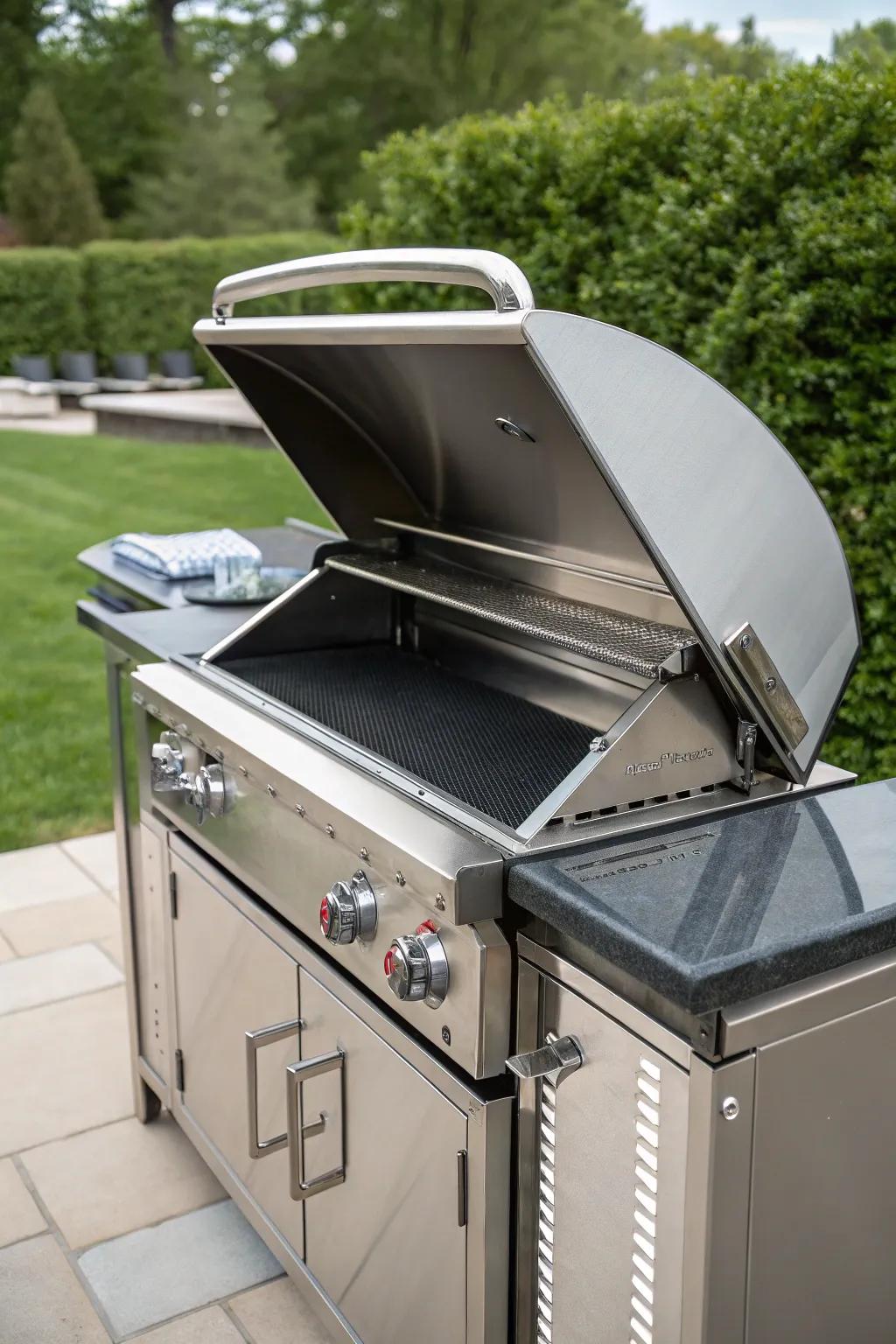 Elevate your barbecue experience with a stylish retractable grill cover that combines form and function.