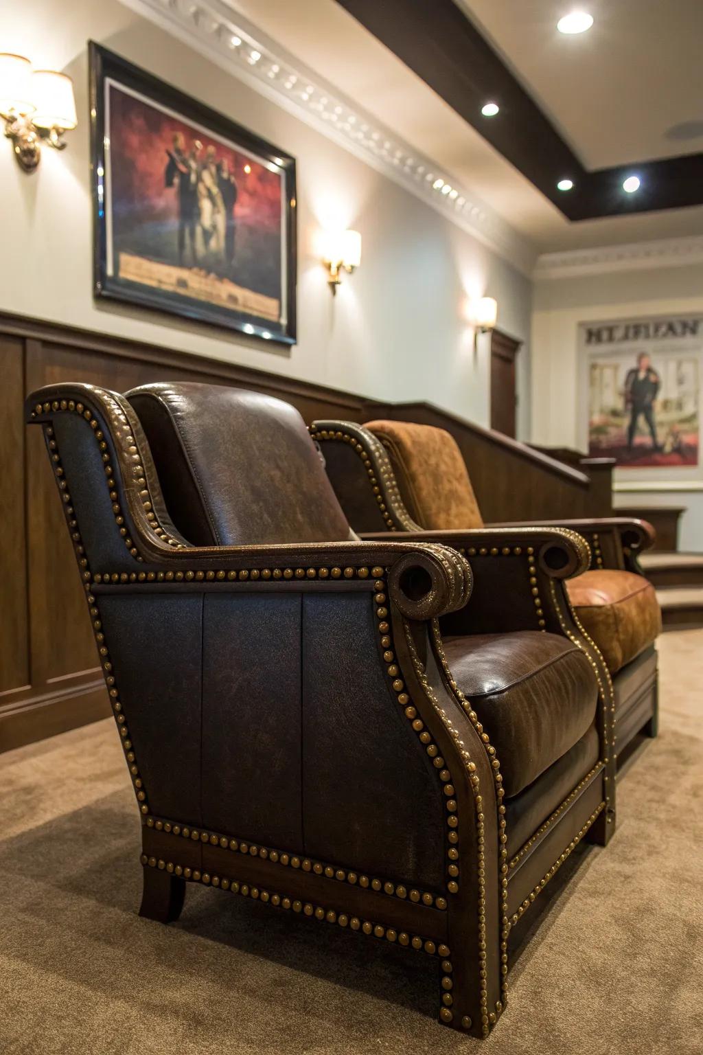 Transform your home theater with vintage-inspired seating that celebrates your favorite film genres in style.