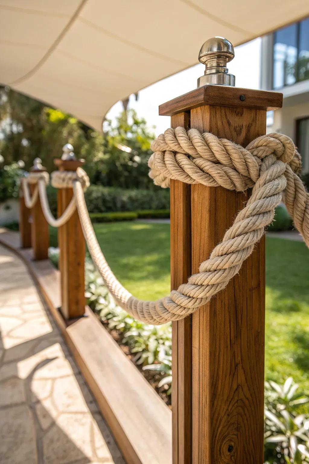 Elevate your outdoor space with the charm of decorative rope mounts. Perfect for the craftsman at heart.