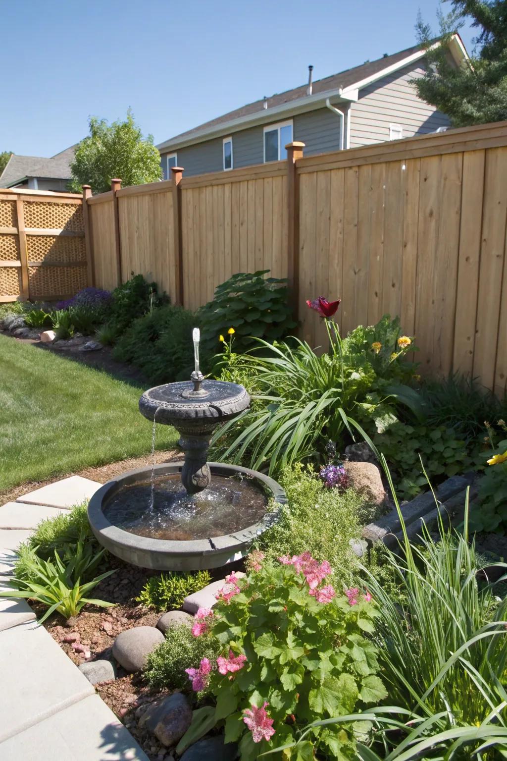 A solar-powered water feature for hydration and fun.