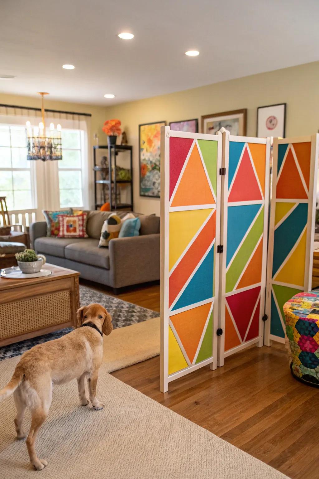 Vibrant panel dividers add personality and flair to your home.
