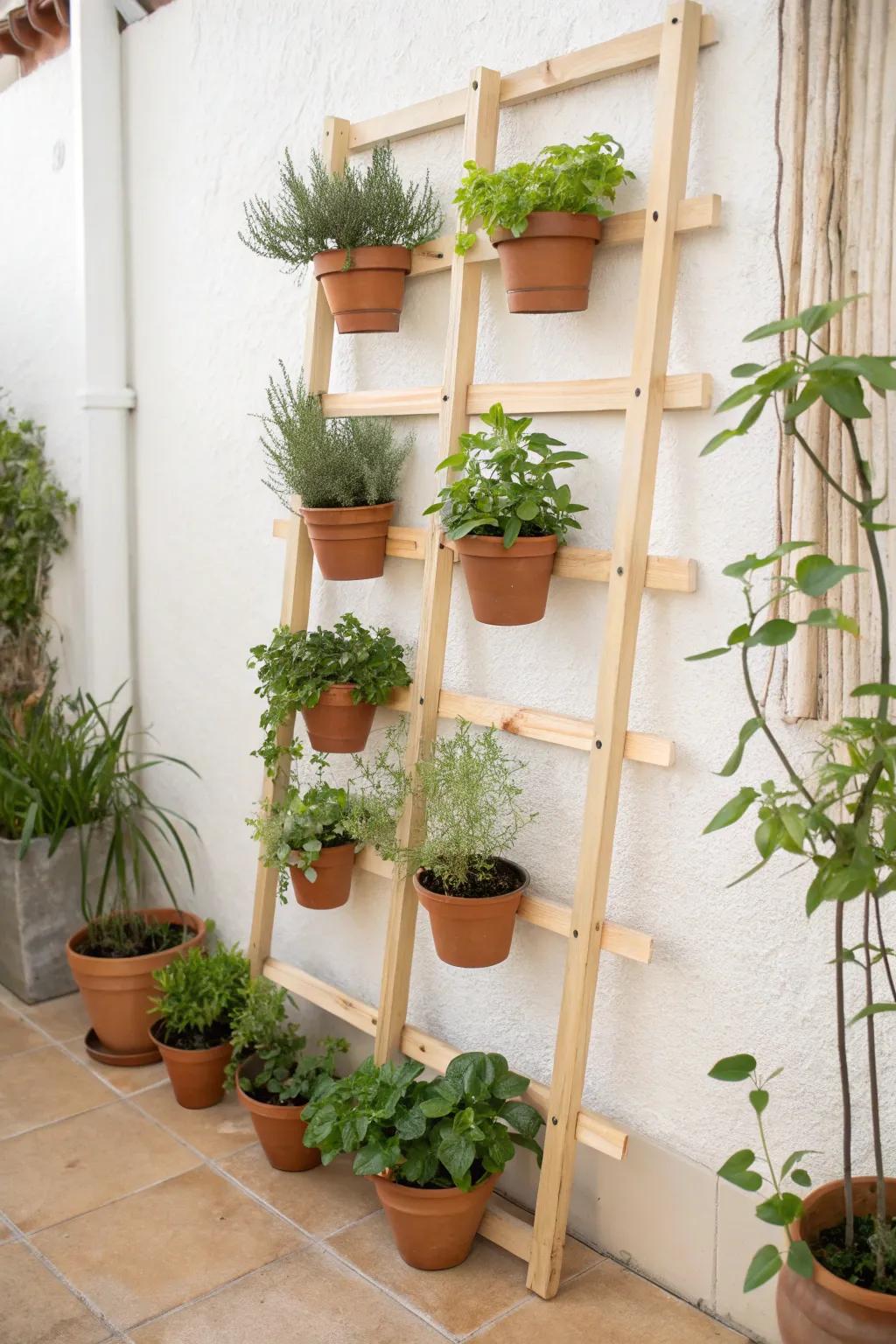 Elevate your space with a simple yet stunning vertical garden trellis—where minimalism meets nature.
