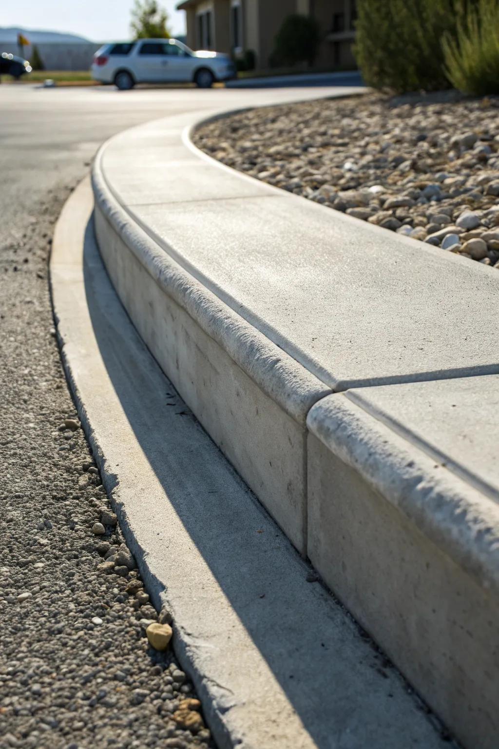 Elevate your driveway with the sleek sophistication of concrete curbs.
