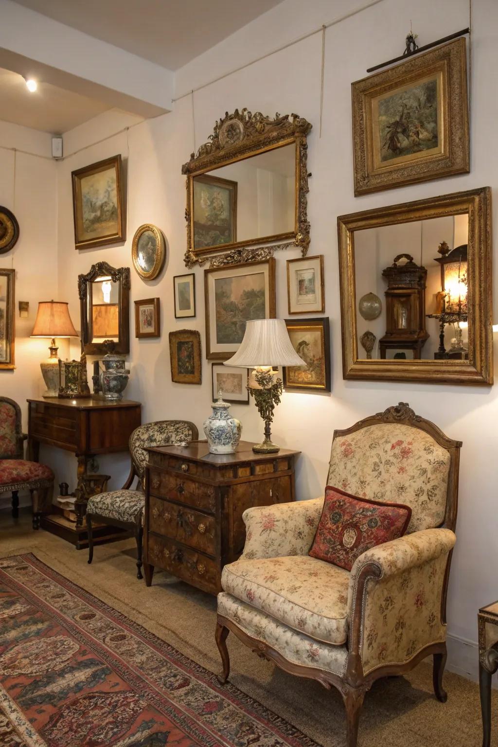 Vintage décor contributes historical allure.