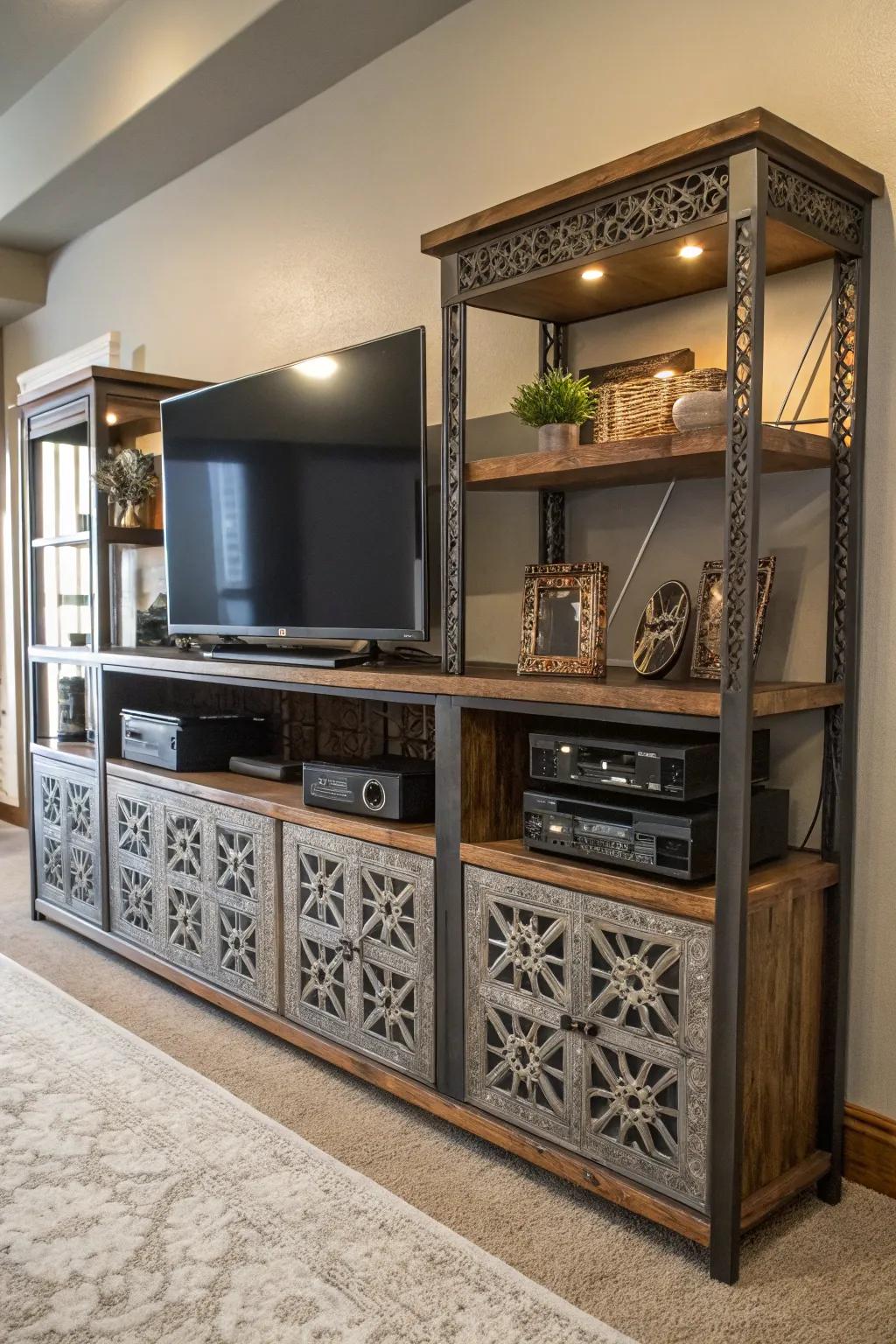A tailored entertainment hub displaying distinct craftsmanship.