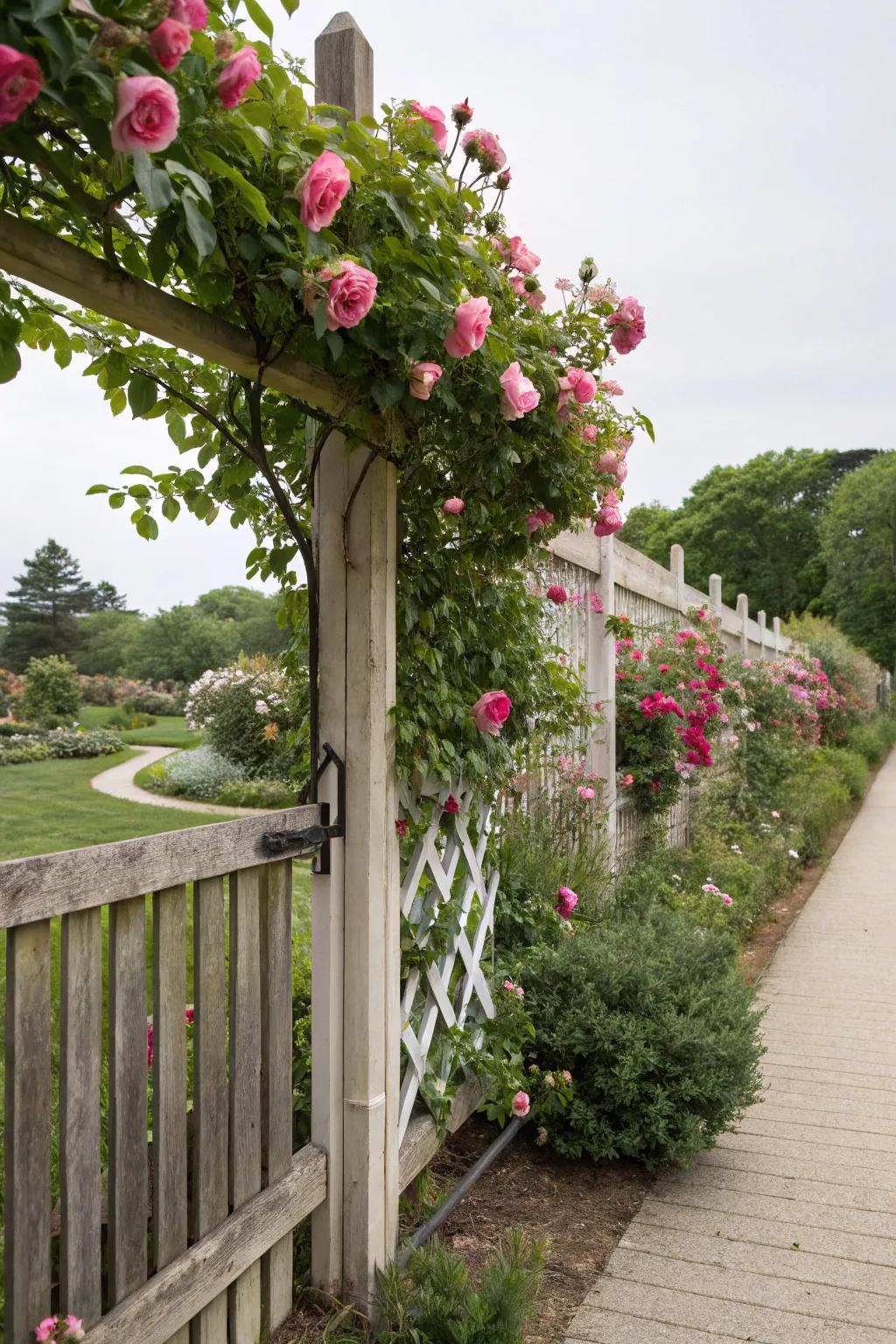 Trellises provide support and add dimension to your fence.