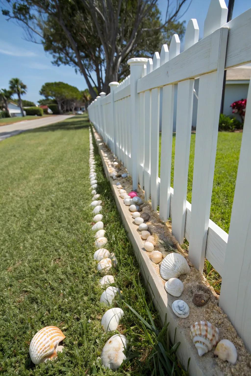 Seashell edging extends a playful and seaside alteration to your fence.