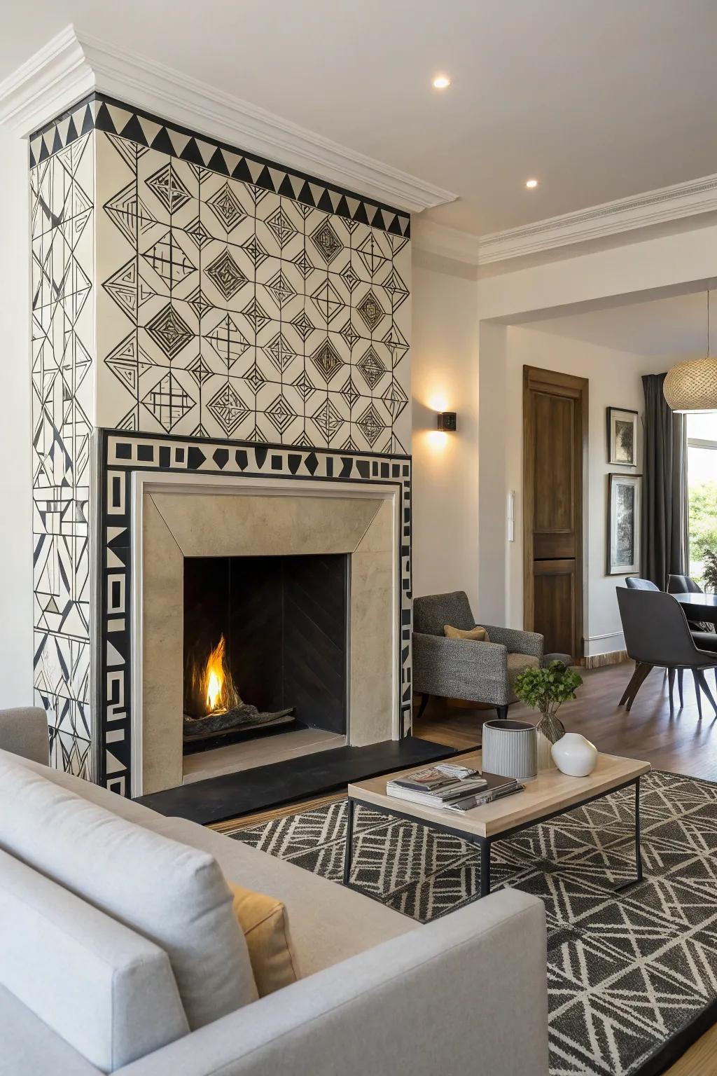 Geometric designs offer a modern and sophisticated framing option.