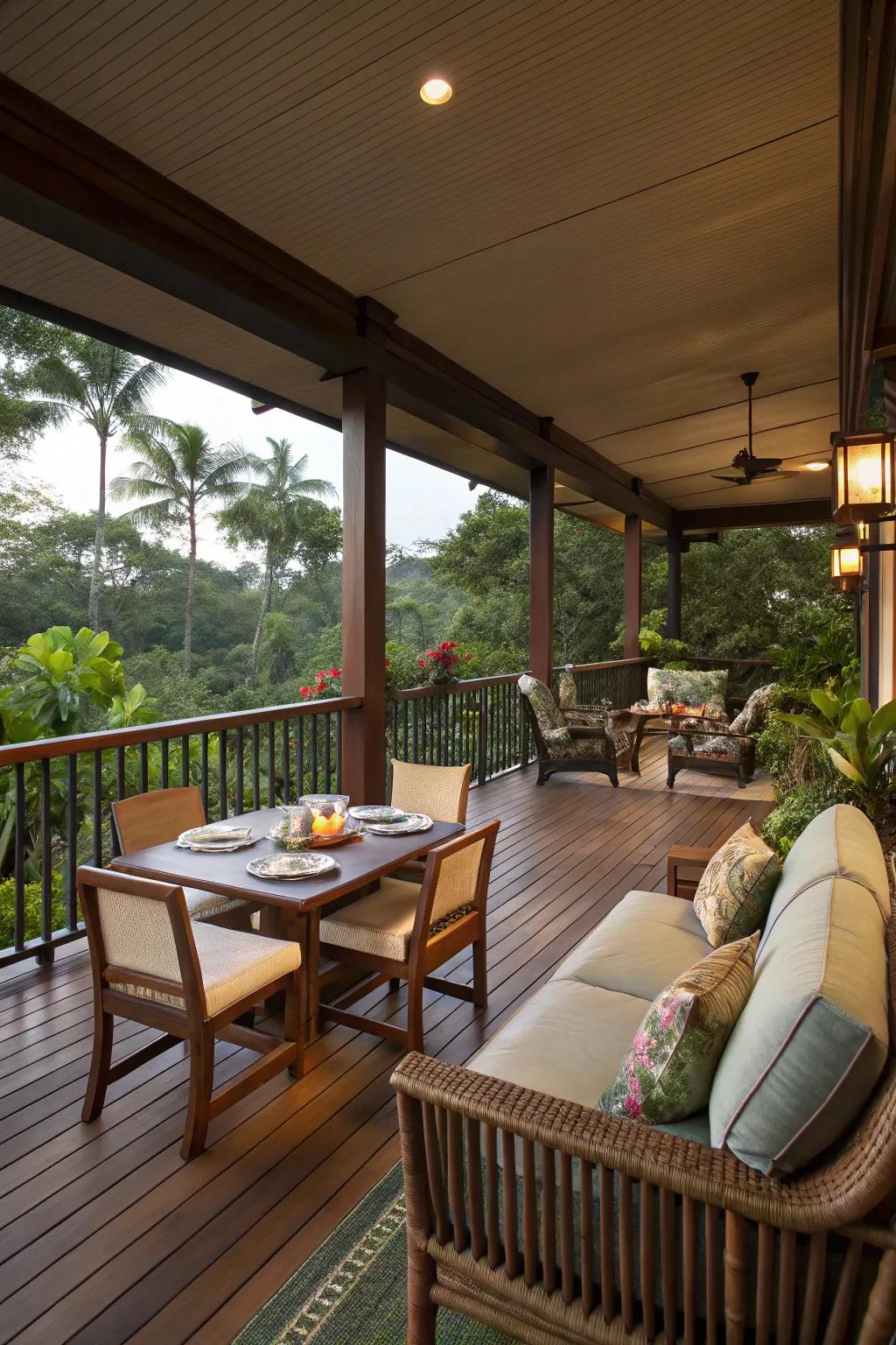 Design a versatile lanai with spaces for every occasion.