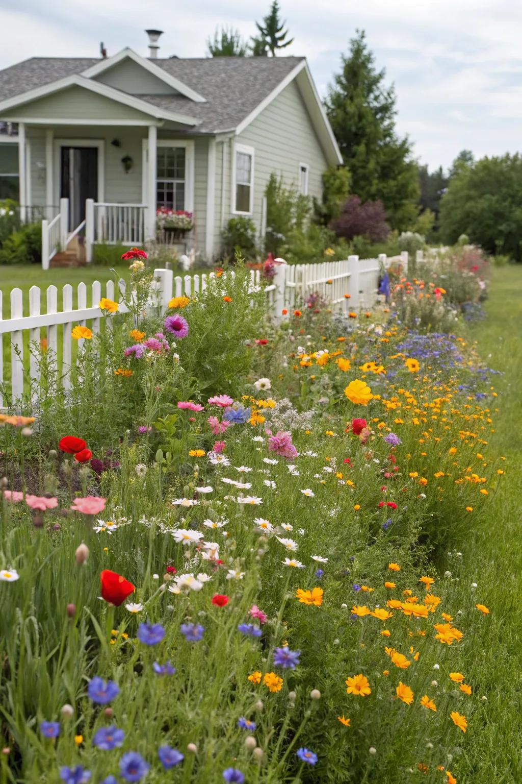 A vibrant wildflower meadow adding whimsy.