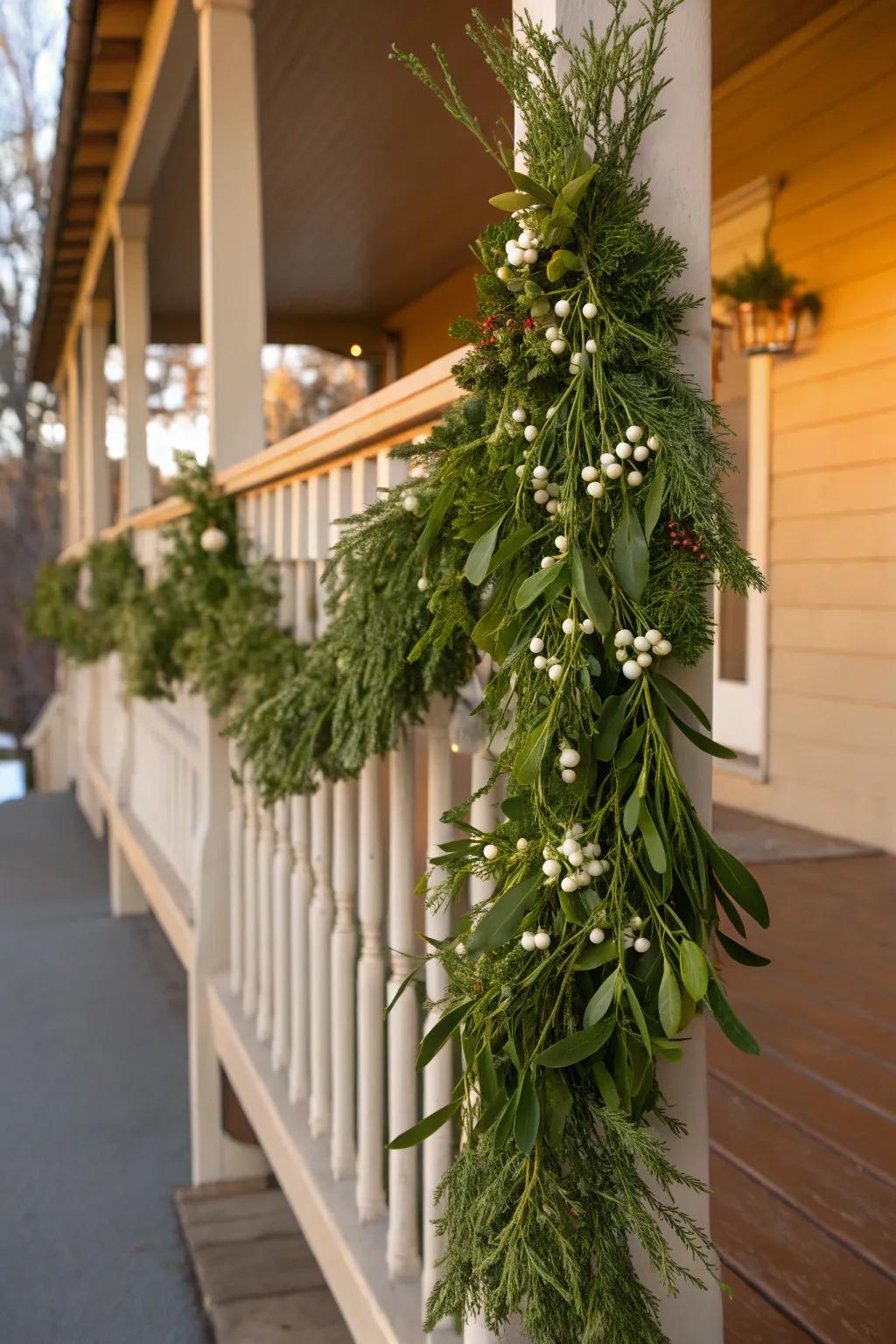 Mistletoe appends a sentimental and conventional element to your garland.
