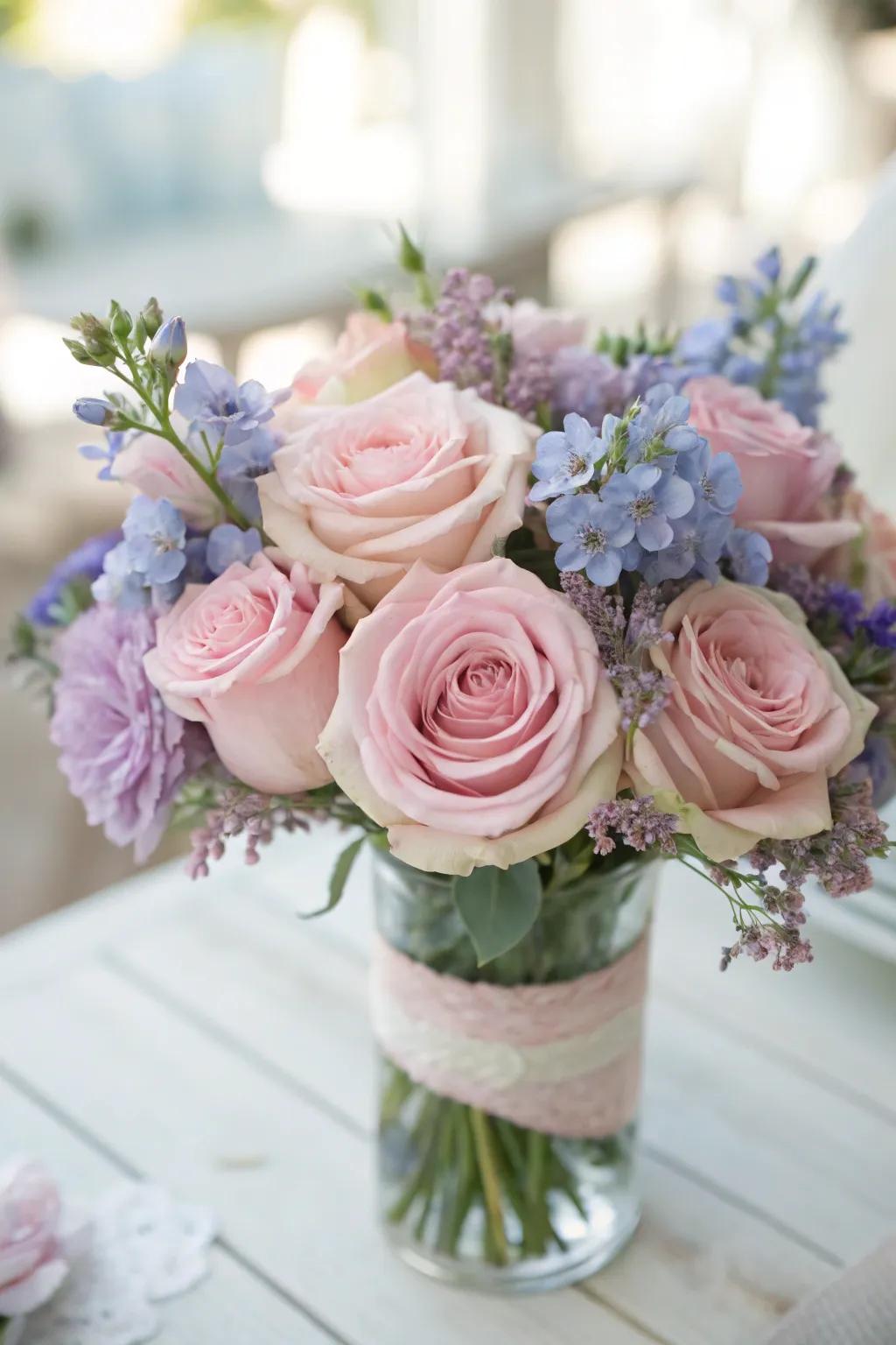 An ethereal pastel bouquet for a gentle and elegant celebration.