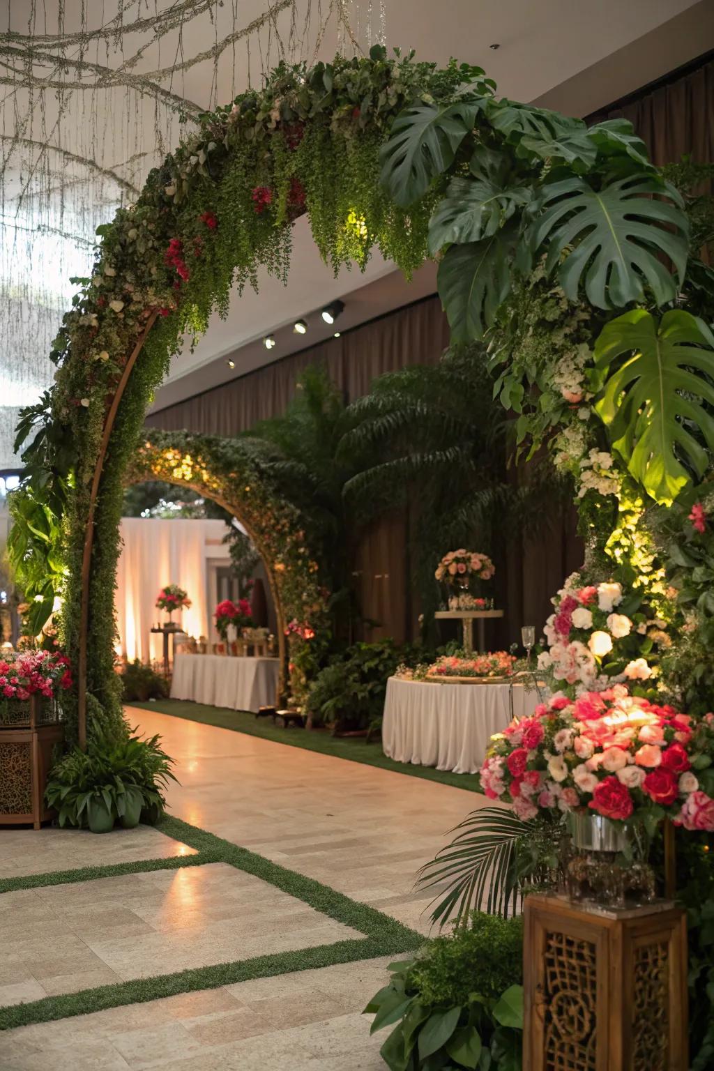 Foliage setups produce remarkable event backdrops.