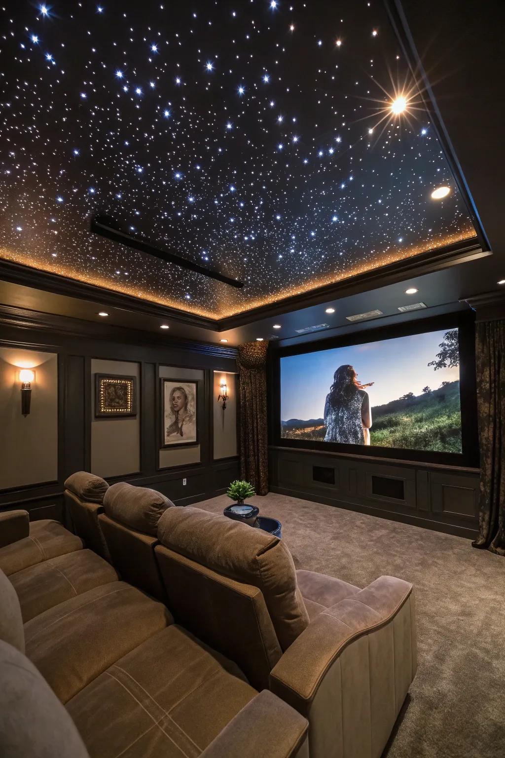 Integrate the enchantment of the night sky with optical strands.