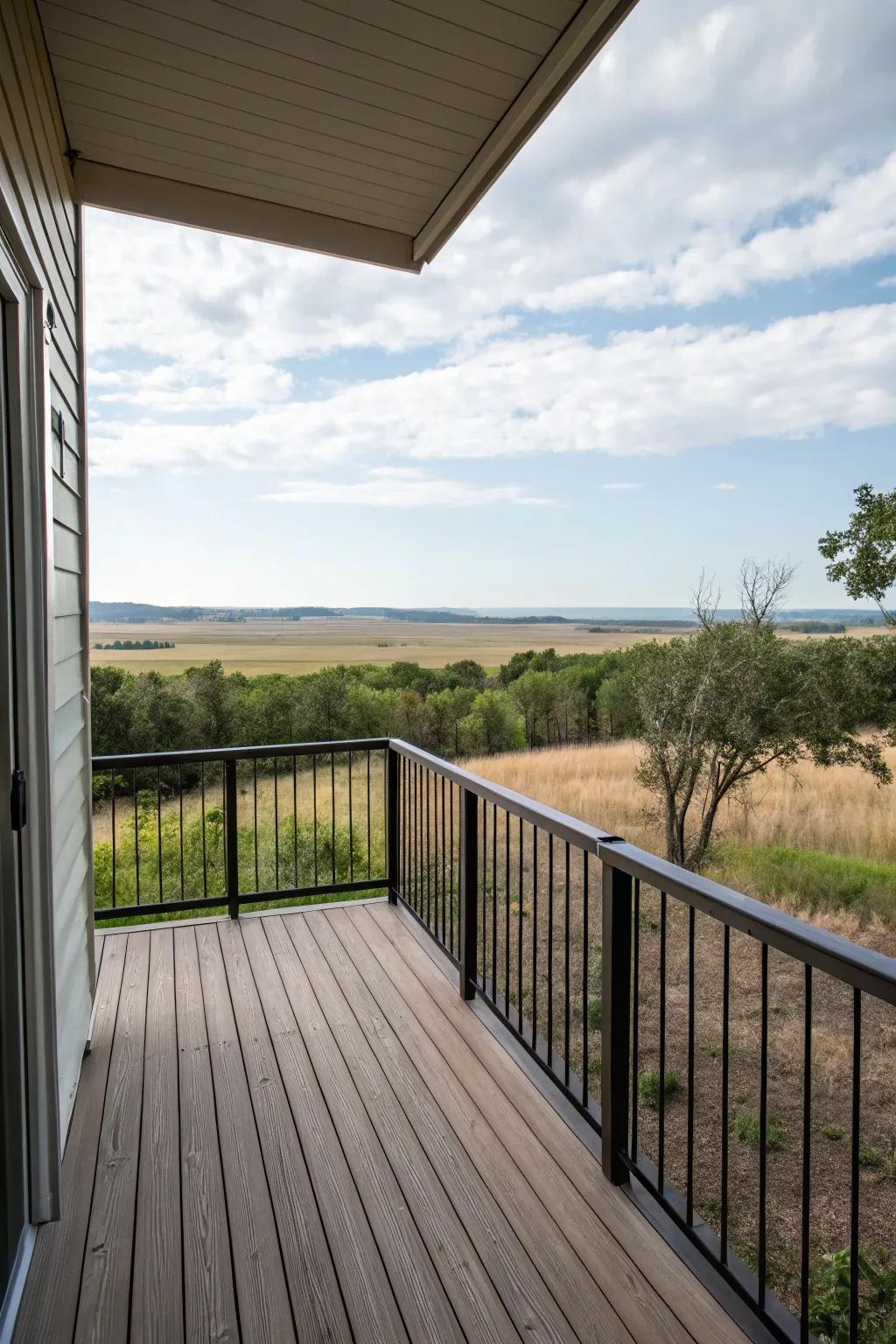 Enhance openness by skipping railings on low decks.