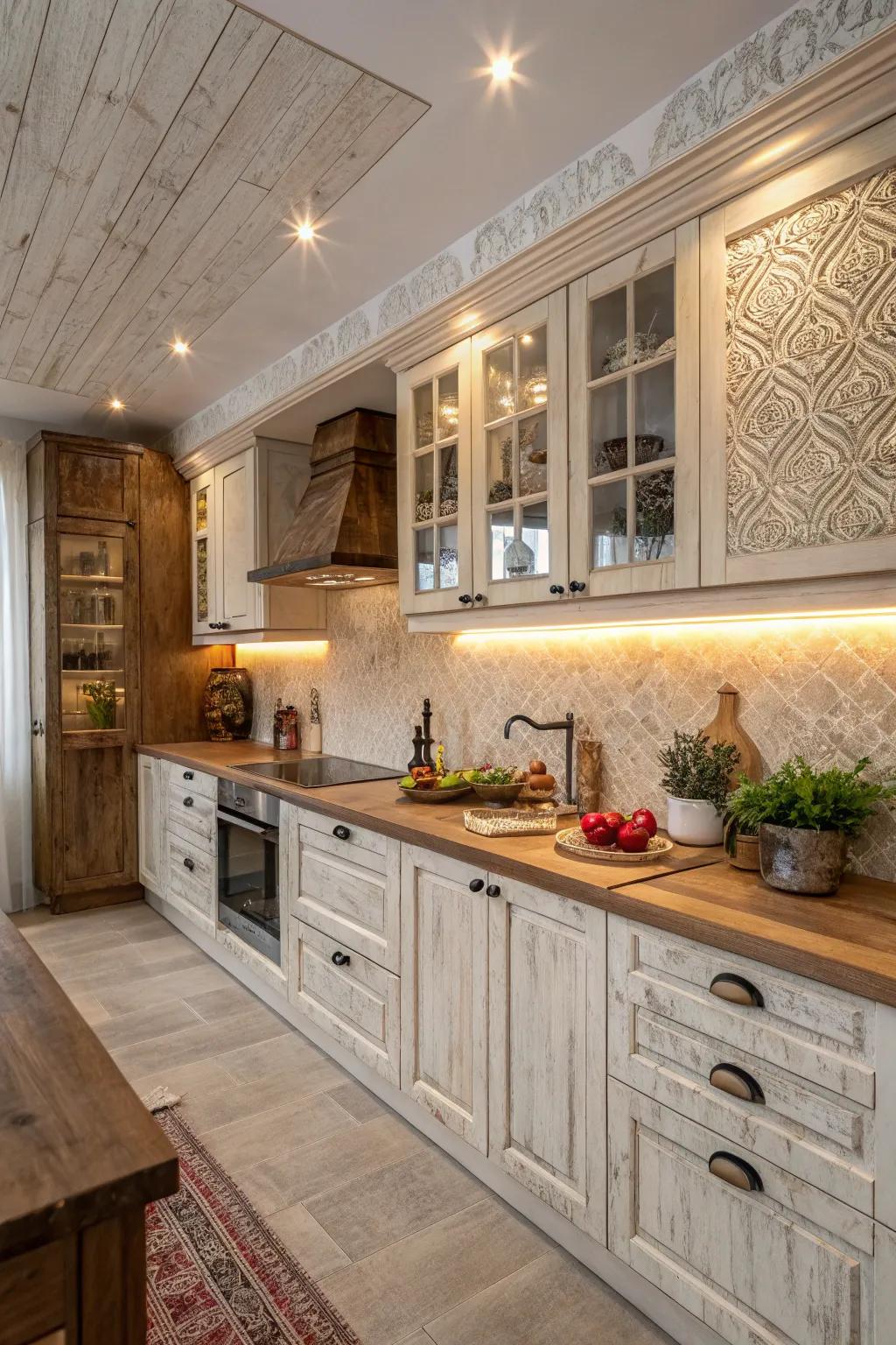 Detailed finishes that improve the sensory experience of the kitchen.