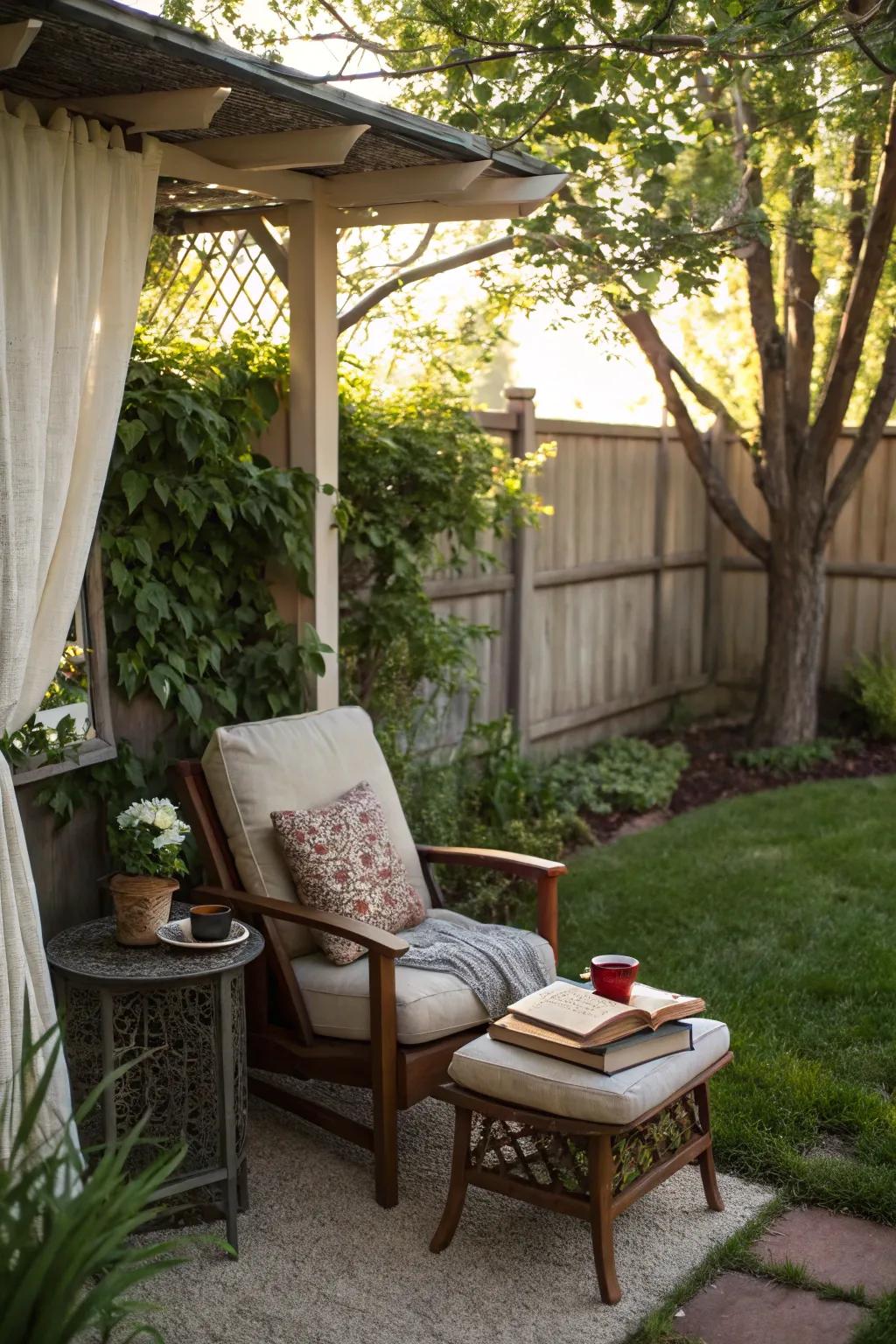 Create a peaceful reading nook in your backyard.