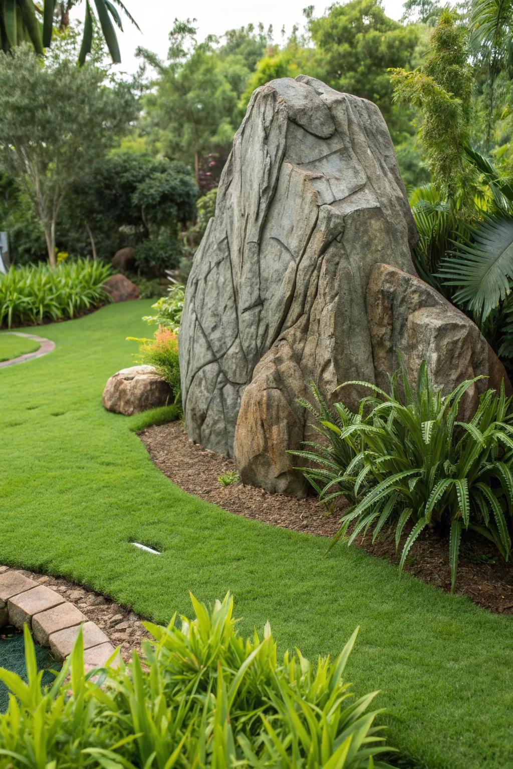 Transform your garden effortlessly with expertly crafted faux rocks—where function meets finesse.