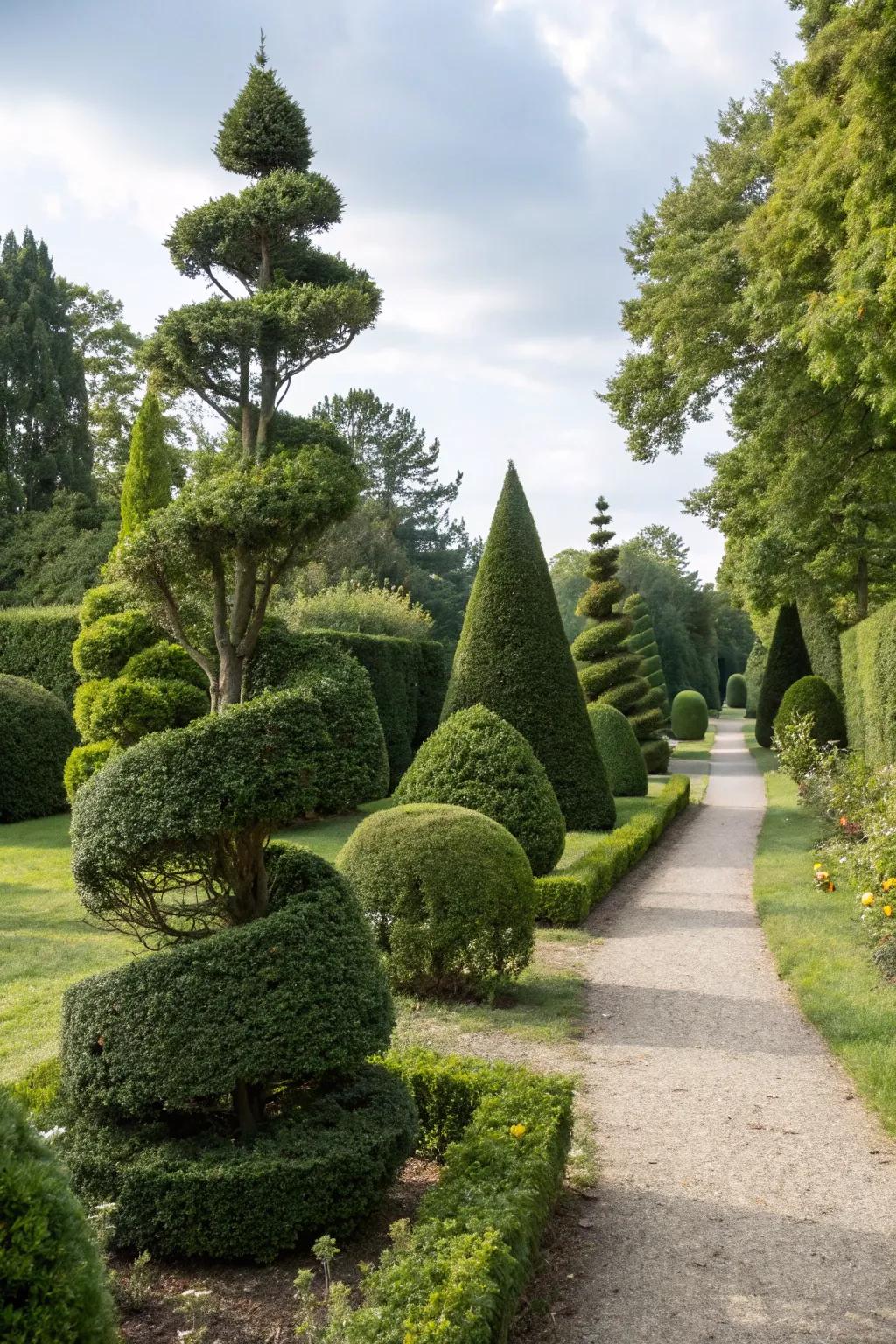 Diverse arborvitae shapes bring playfulness to your garden.