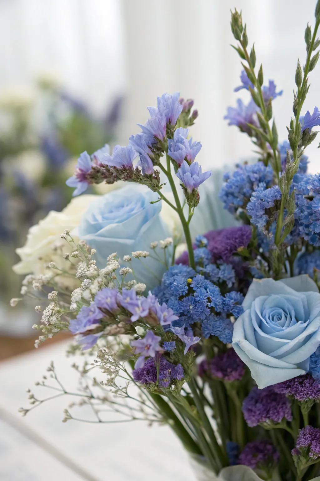 Dimension and texture with indigo evergreen.