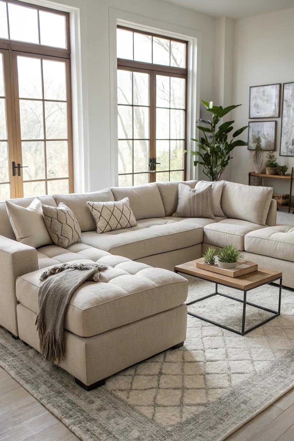 Modular sectionals allow for personalization and versatility.