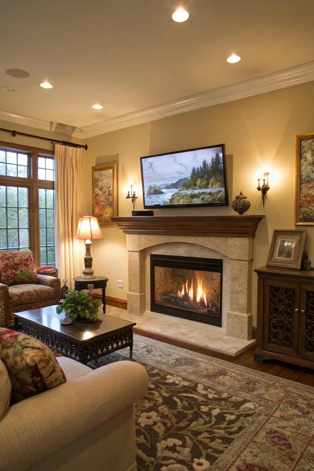 A TV that serves as artwork enhances elegance.