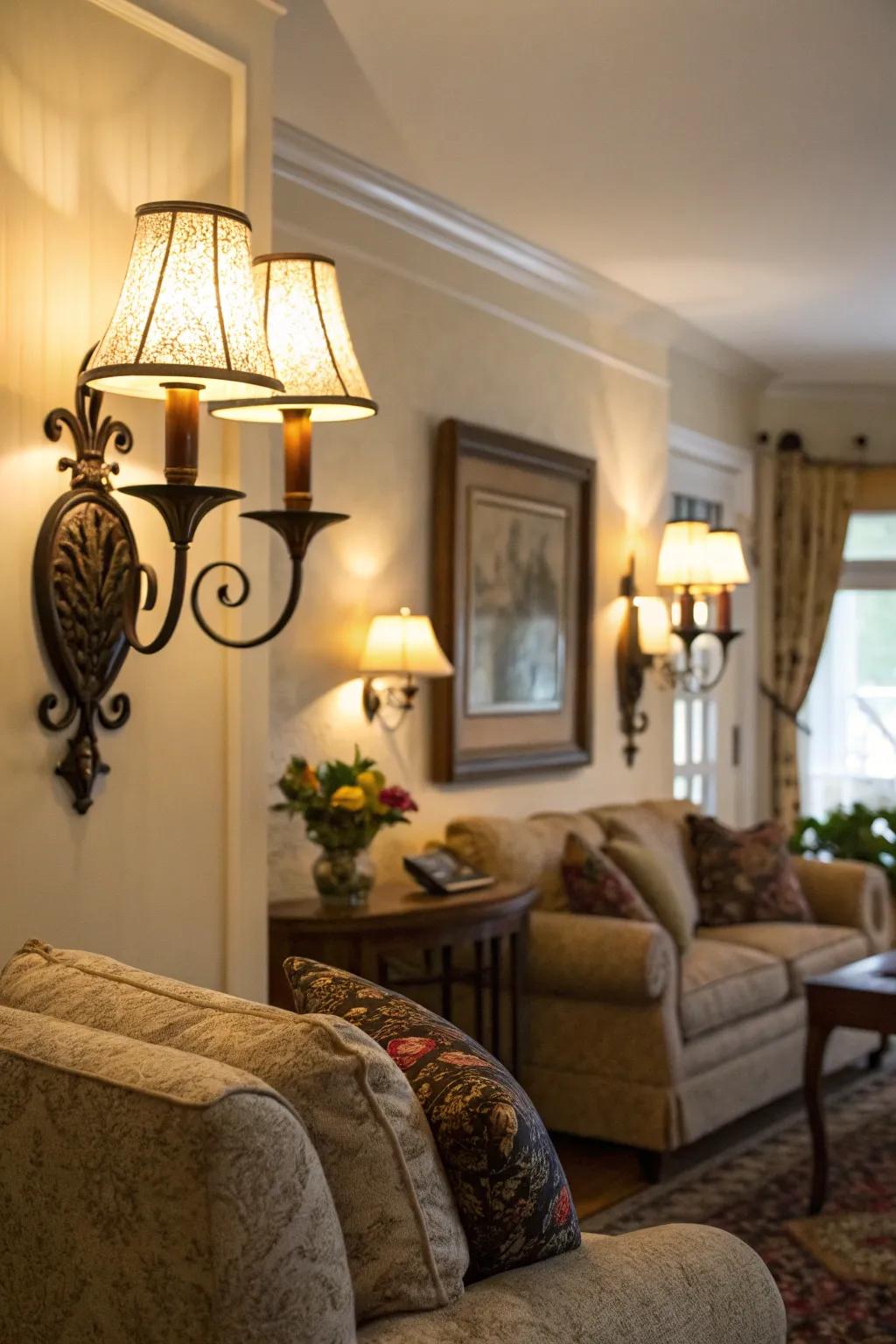 A delicate and pleasant ambiance is created by backlighting.