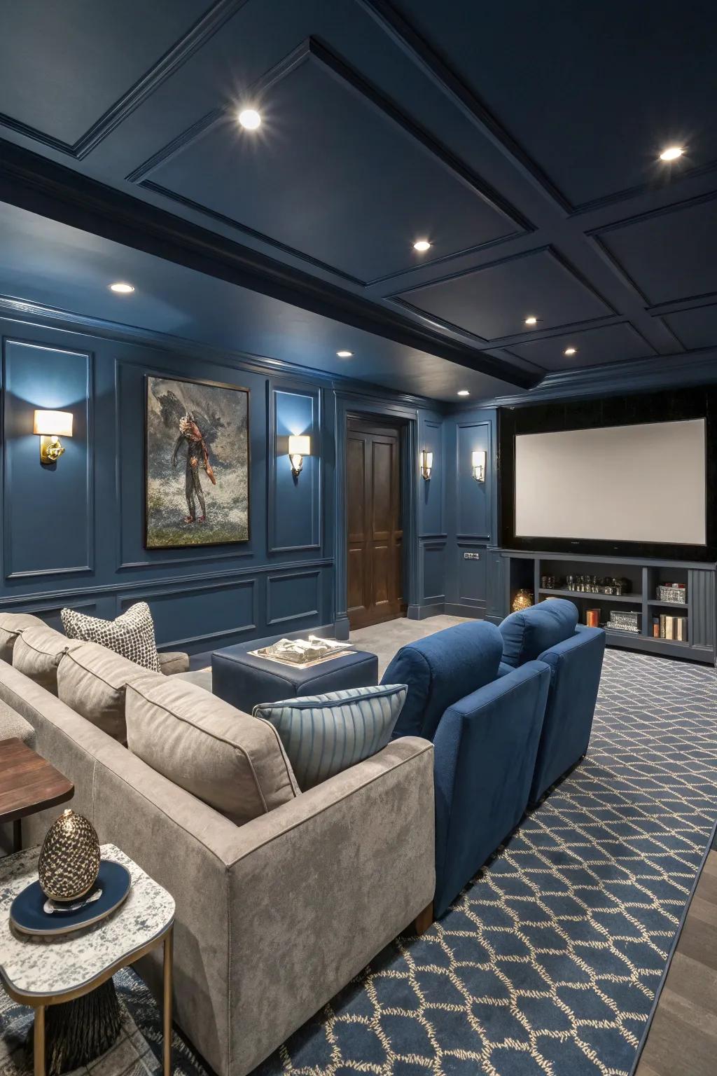 A thoughtful color palette sets the mood for your media room.