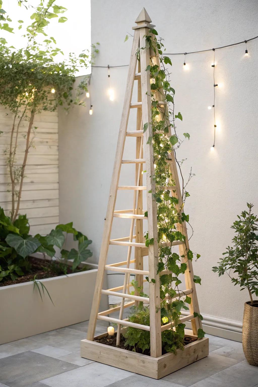 Elevate your garden with a touch of elegance: Discover the beauty of a decorative obelisk trellis.