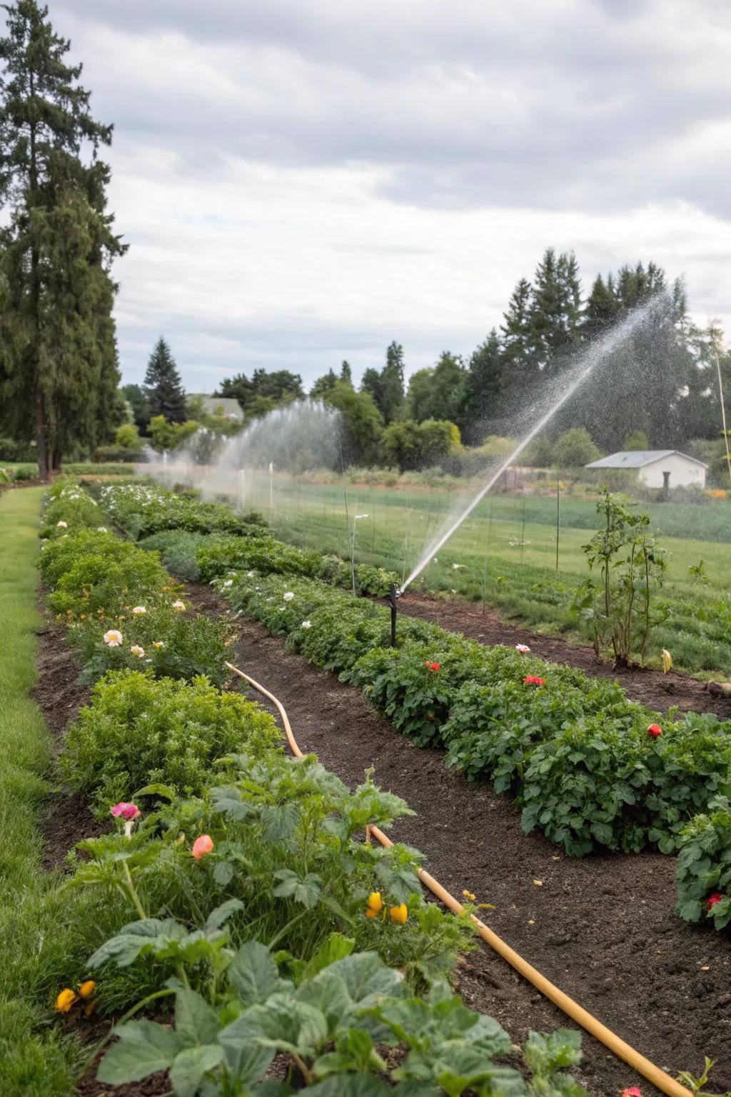 An automated irrigation system keeps a Portland garden lush with ease.