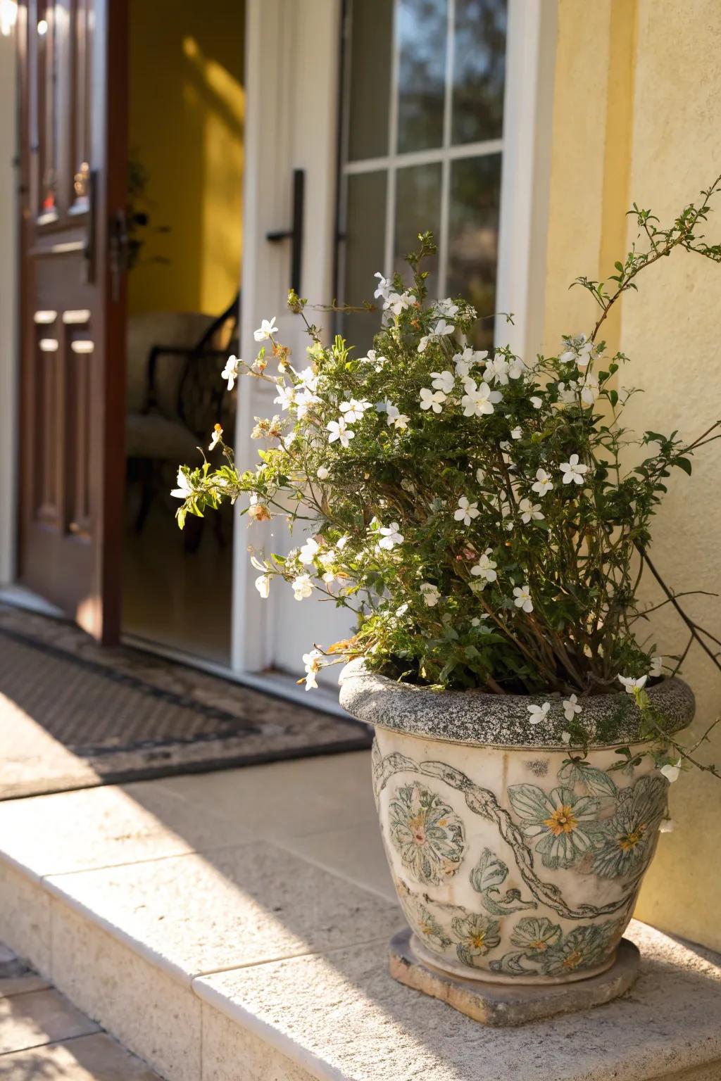 Midwinter bloom extending a fragrant reception under the sun.