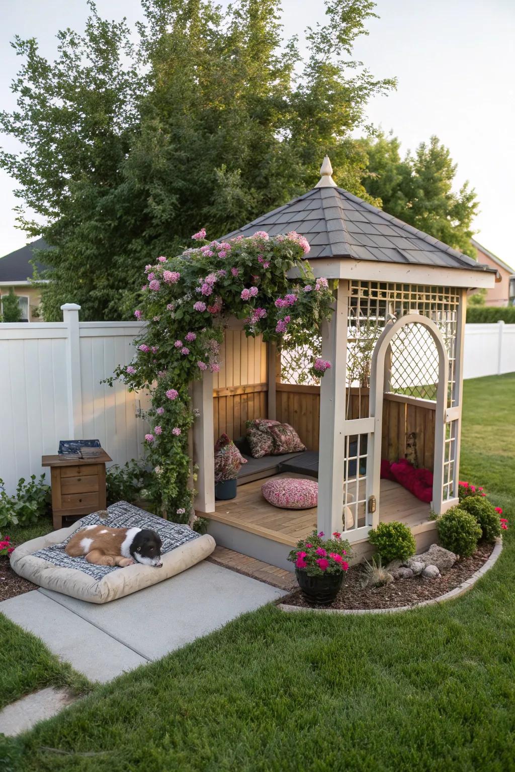 An alluring gazebo delivering a snug sanctuary in the garden.