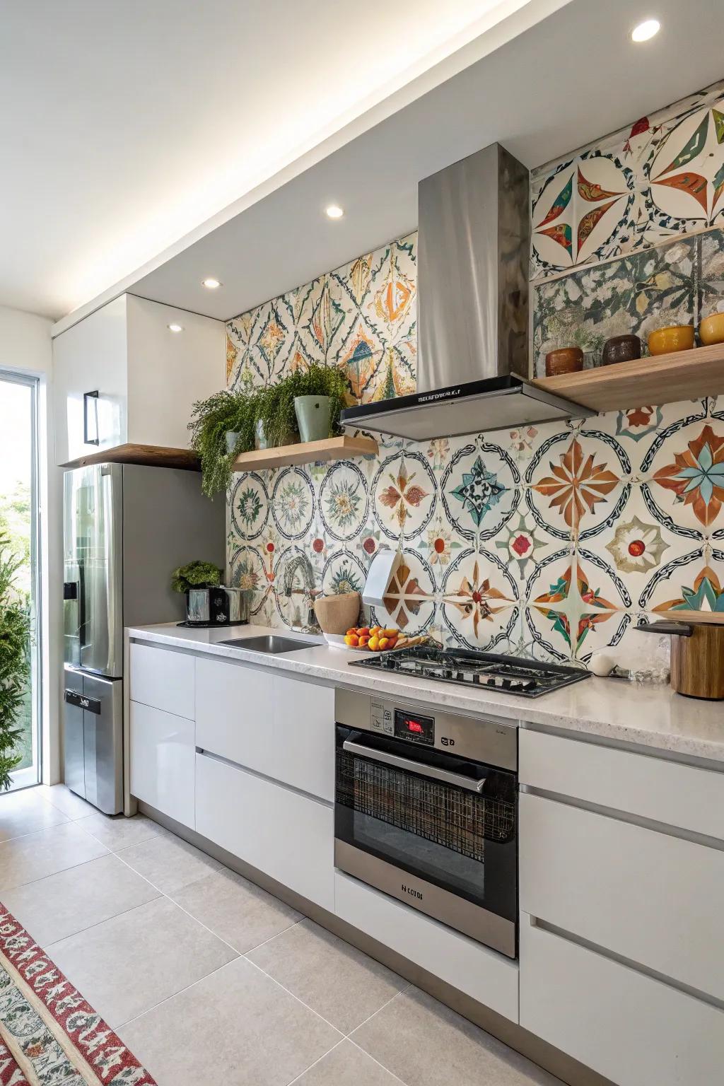 Patterned tiles add playful sophistication.