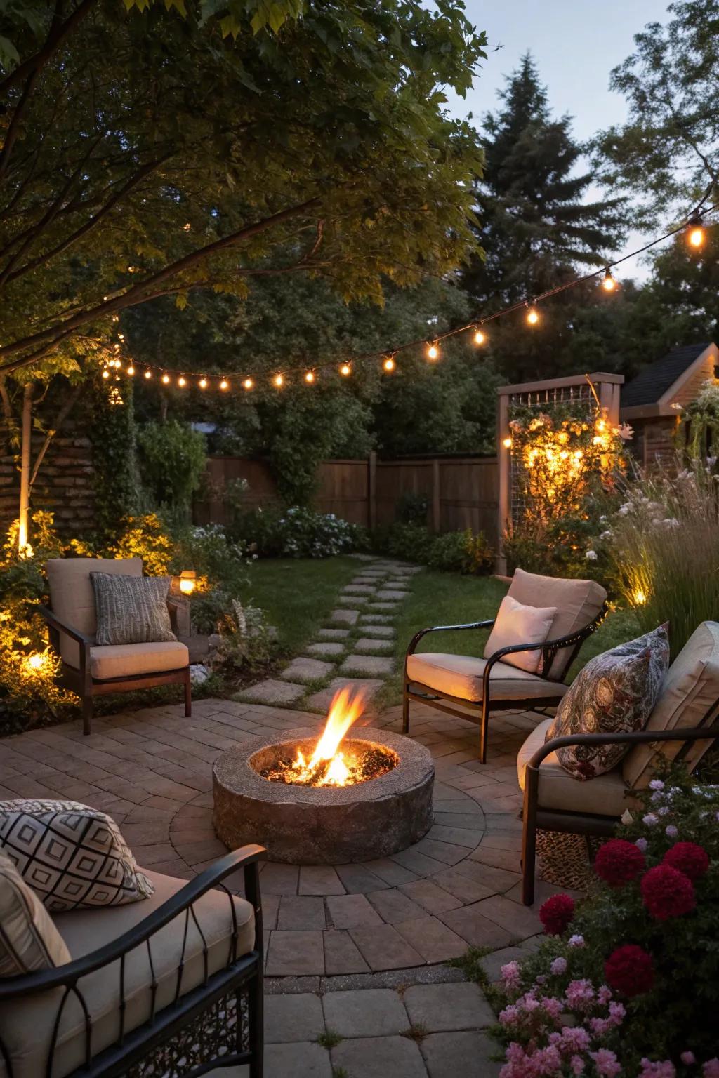 Fire pits create a warm and inviting atmosphere.