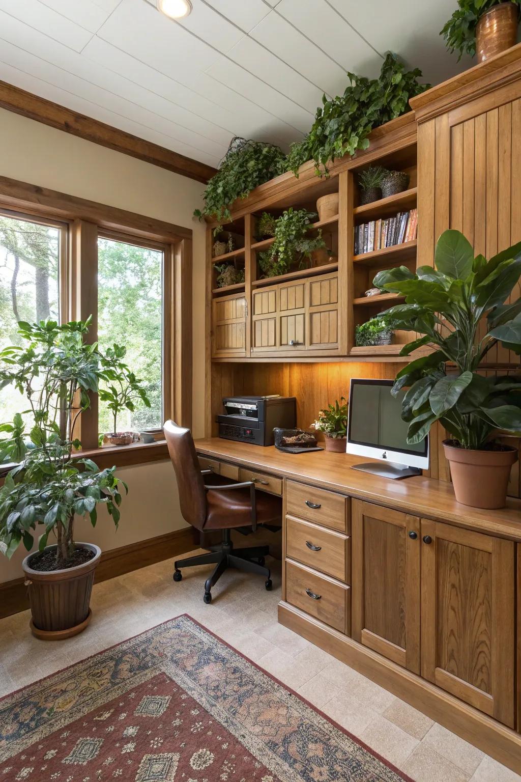 Natural elements bring balance and harmony to your office.