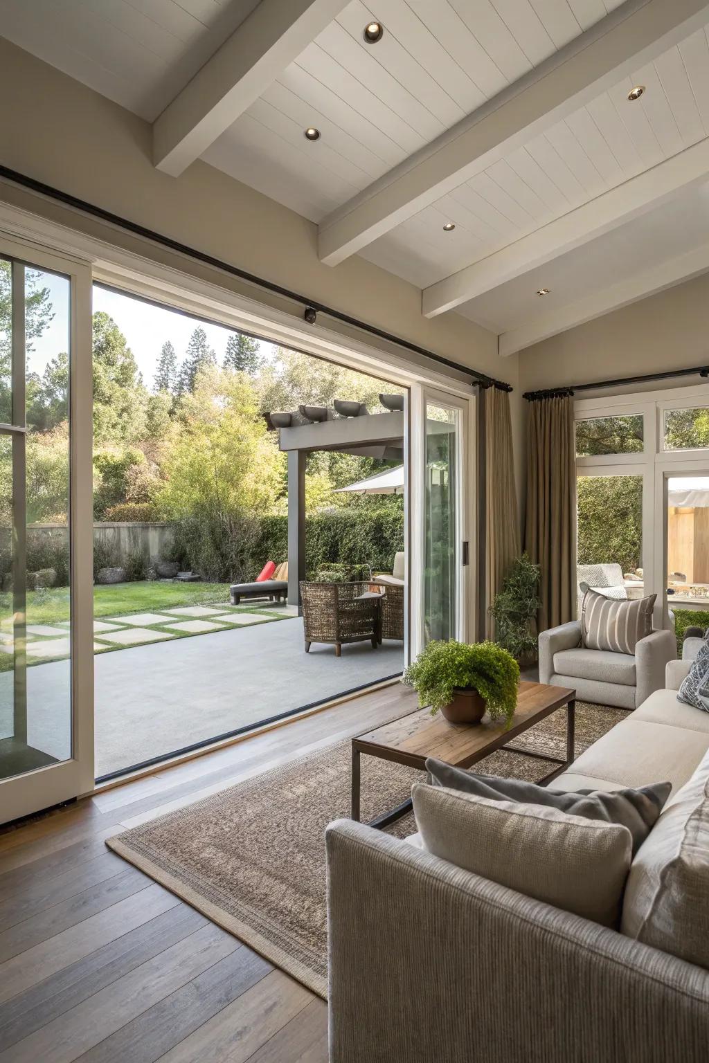 Seamless indoor-outdoor transition enhances openness.